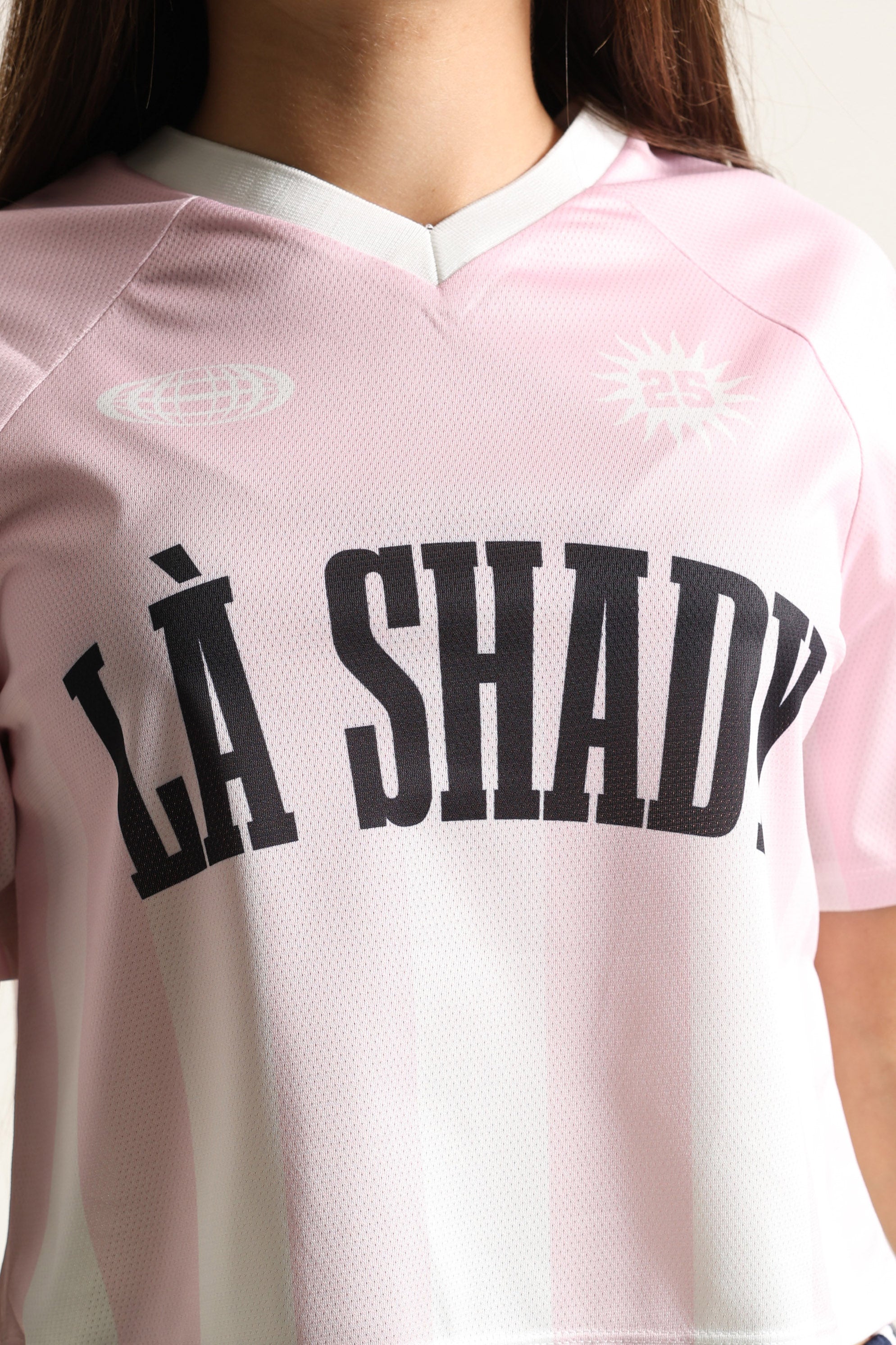 T-shirt corta in mesh - Rosa chiaro
