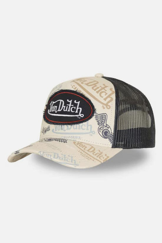 Trucker Cap / Snapback - Light Beige + Navy
