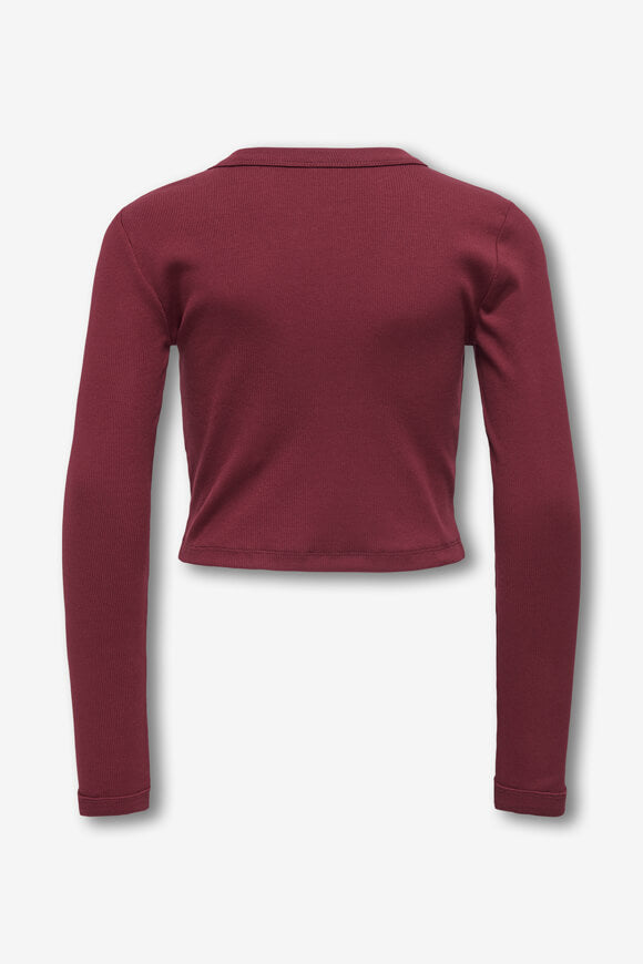 KOGBINA T-shirt à manches longues côtelé - Cabernet