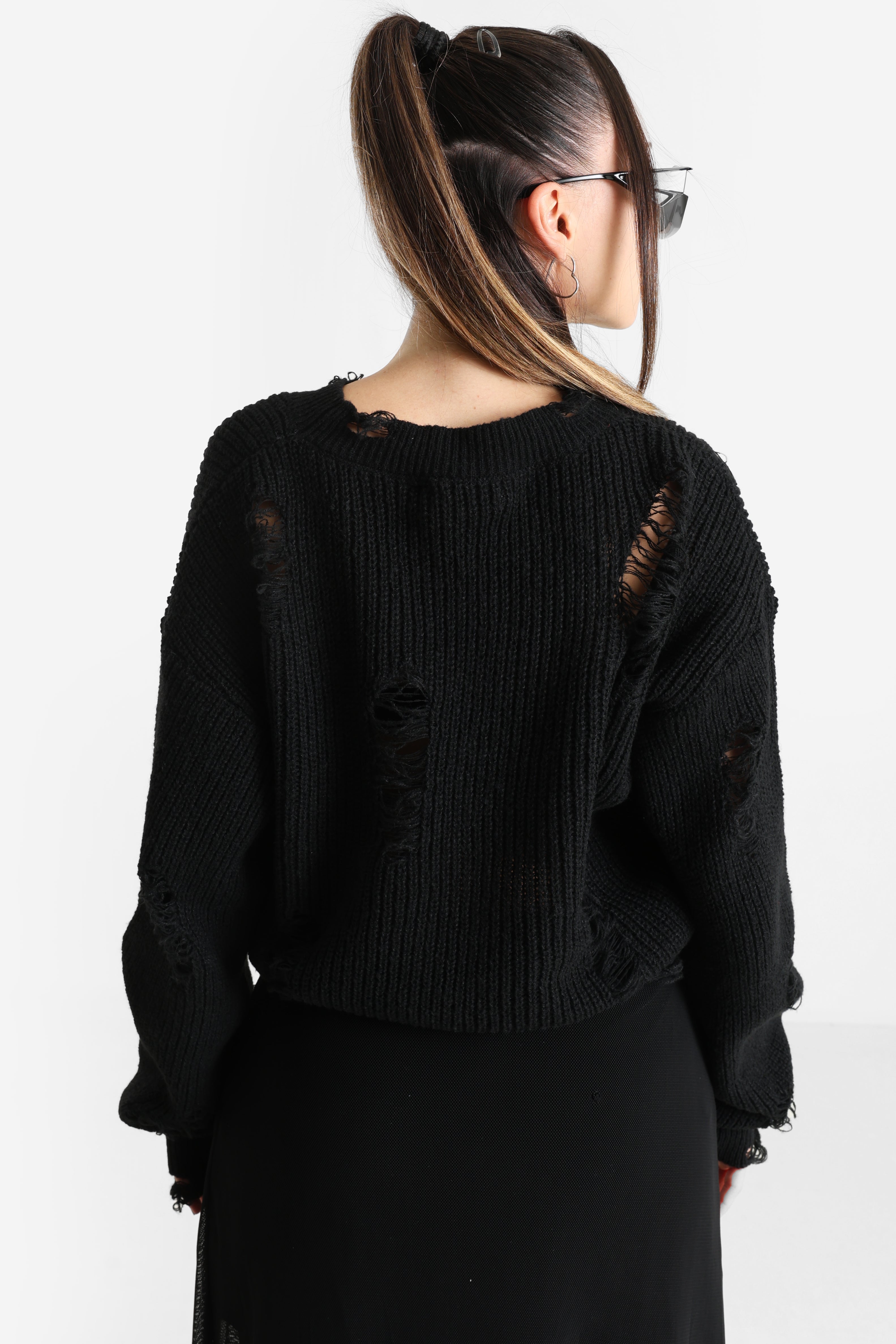 Kara Vex - Maglia in maglia - Nero