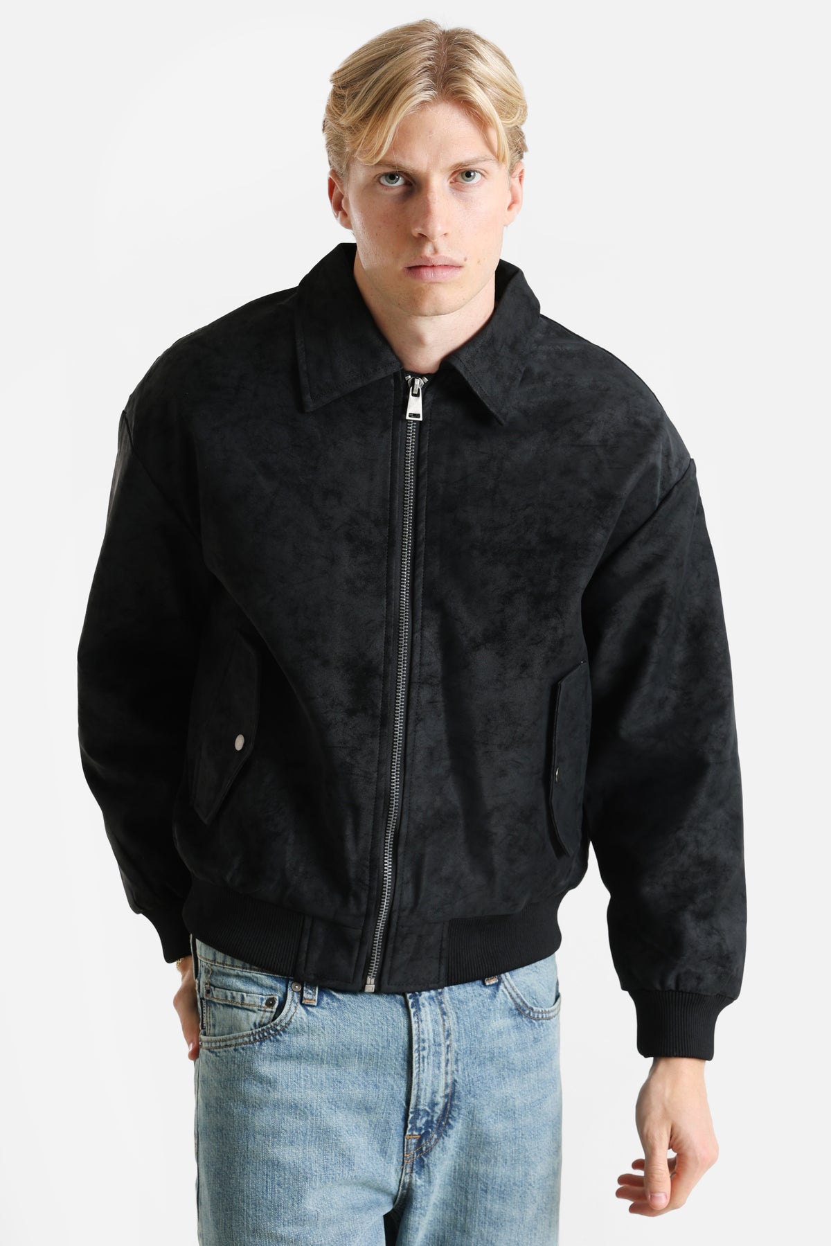 Veste en similicuir doublée - Black