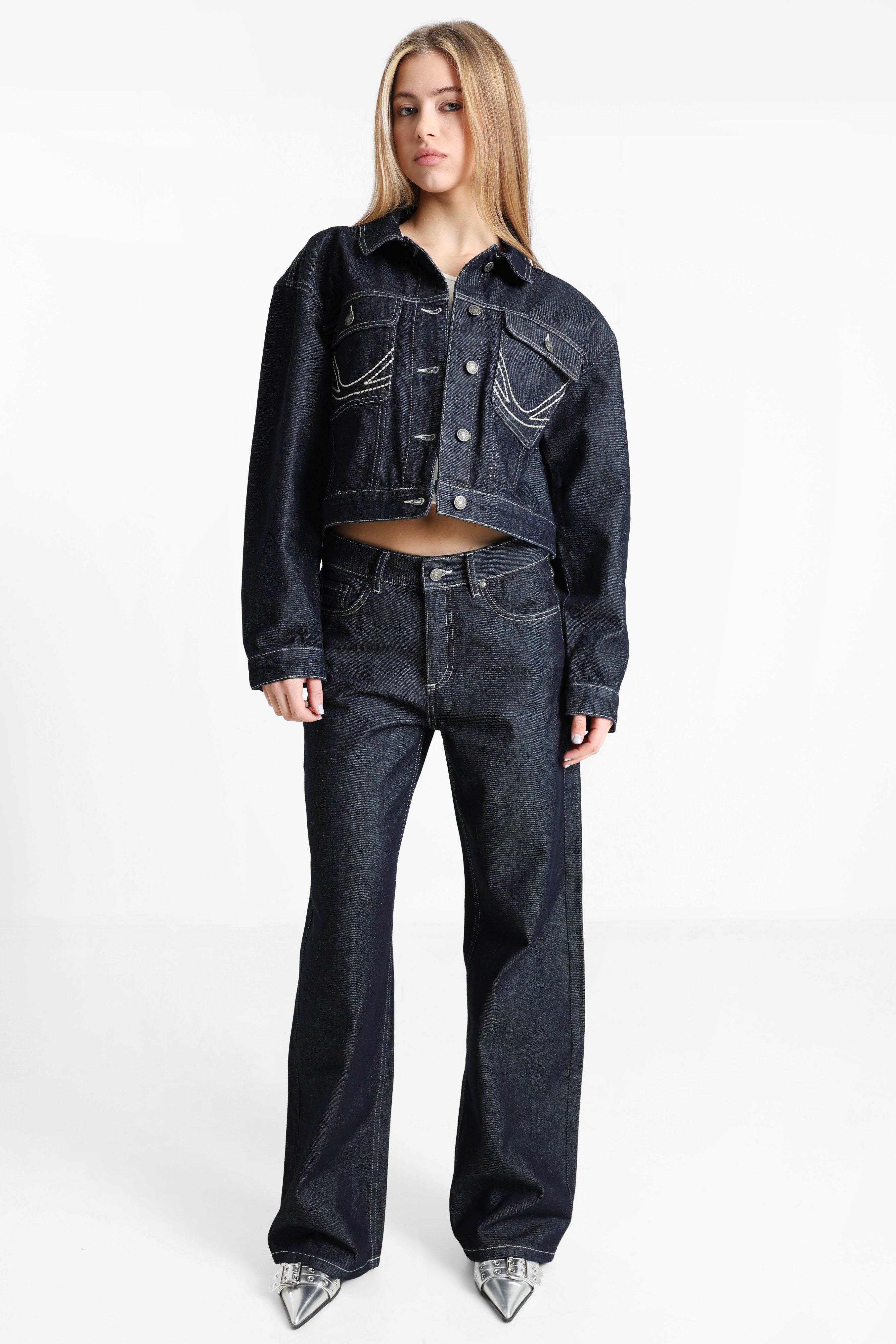 Crop Jeansjacke - Blue