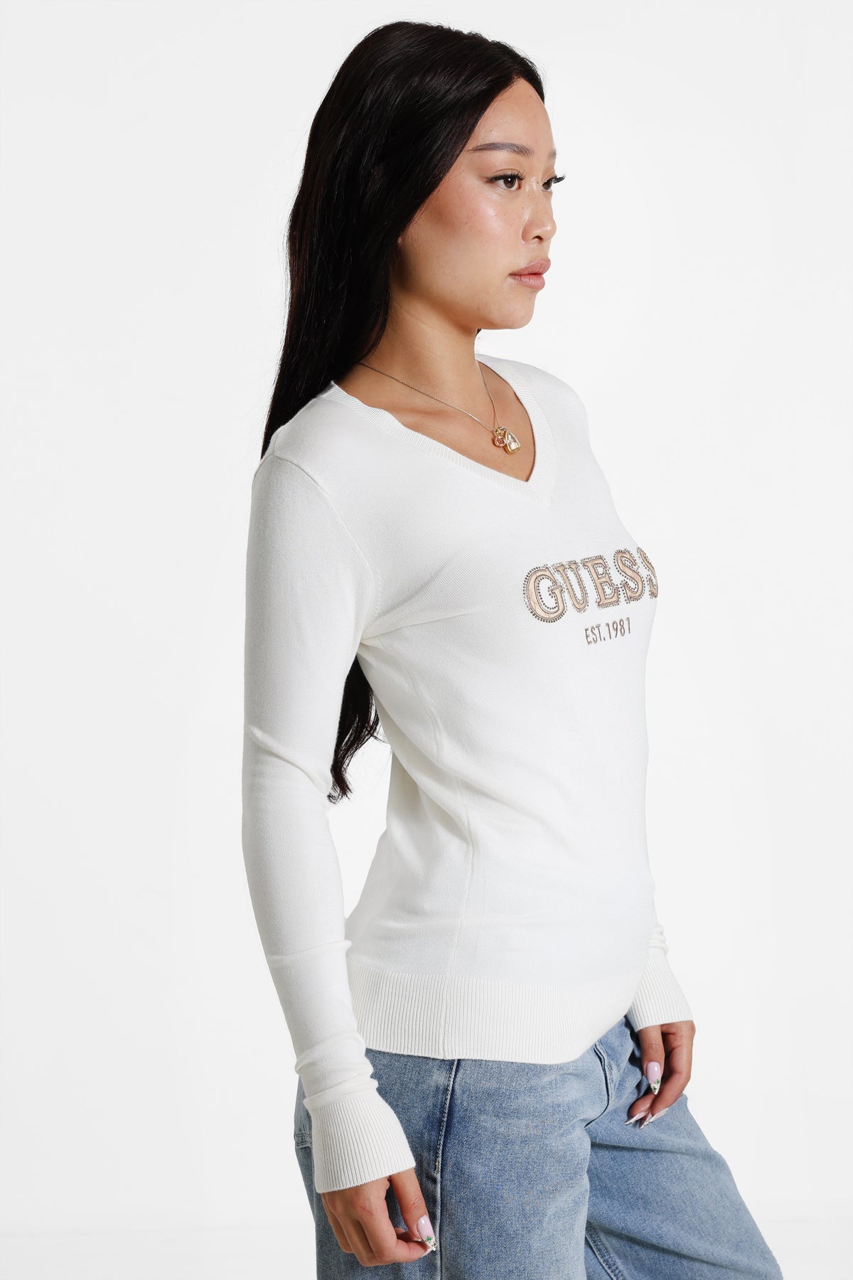 Fine knit sweater - Cream
