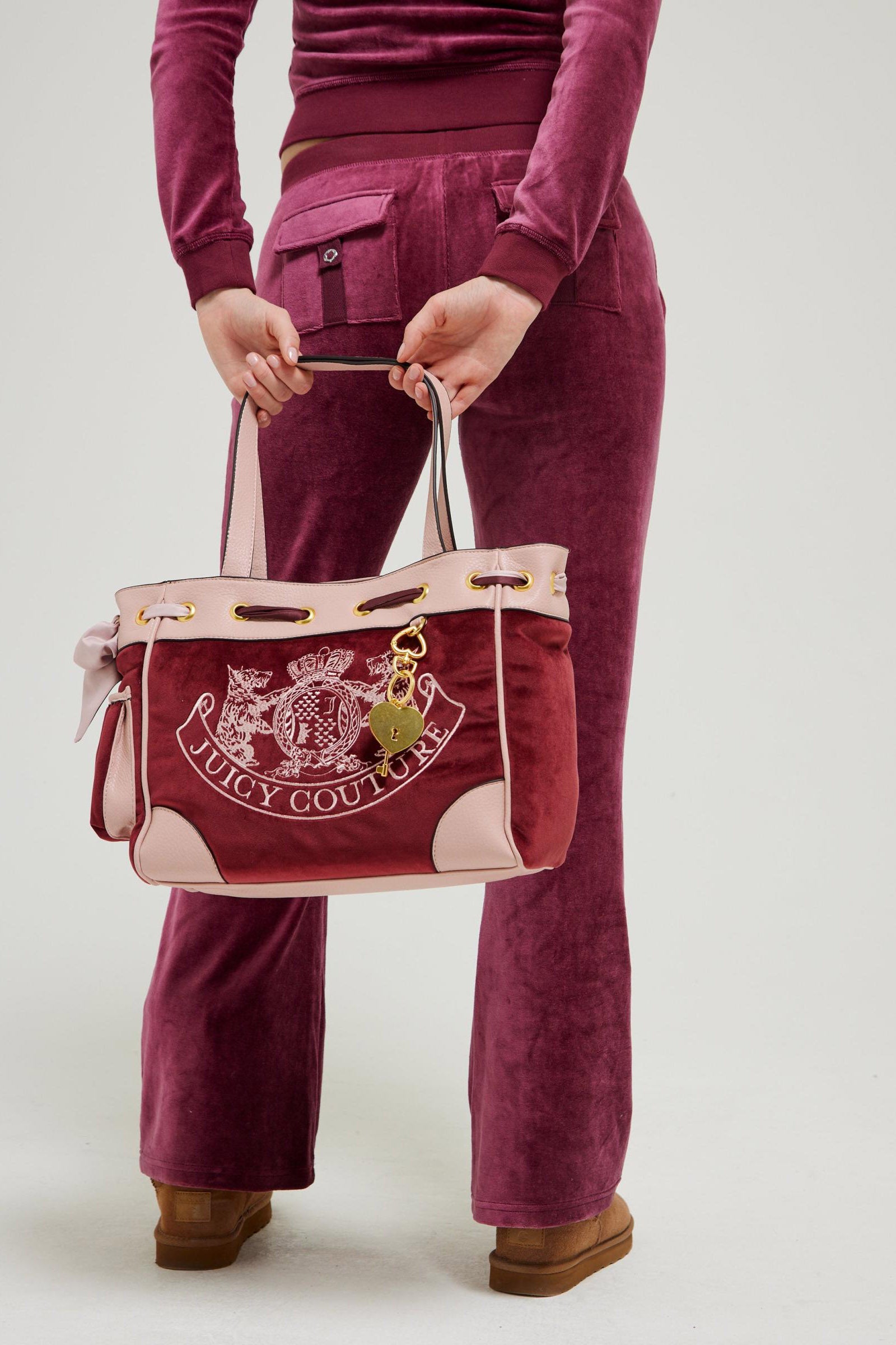 Daydreamer velvet shopper - Red + Pink