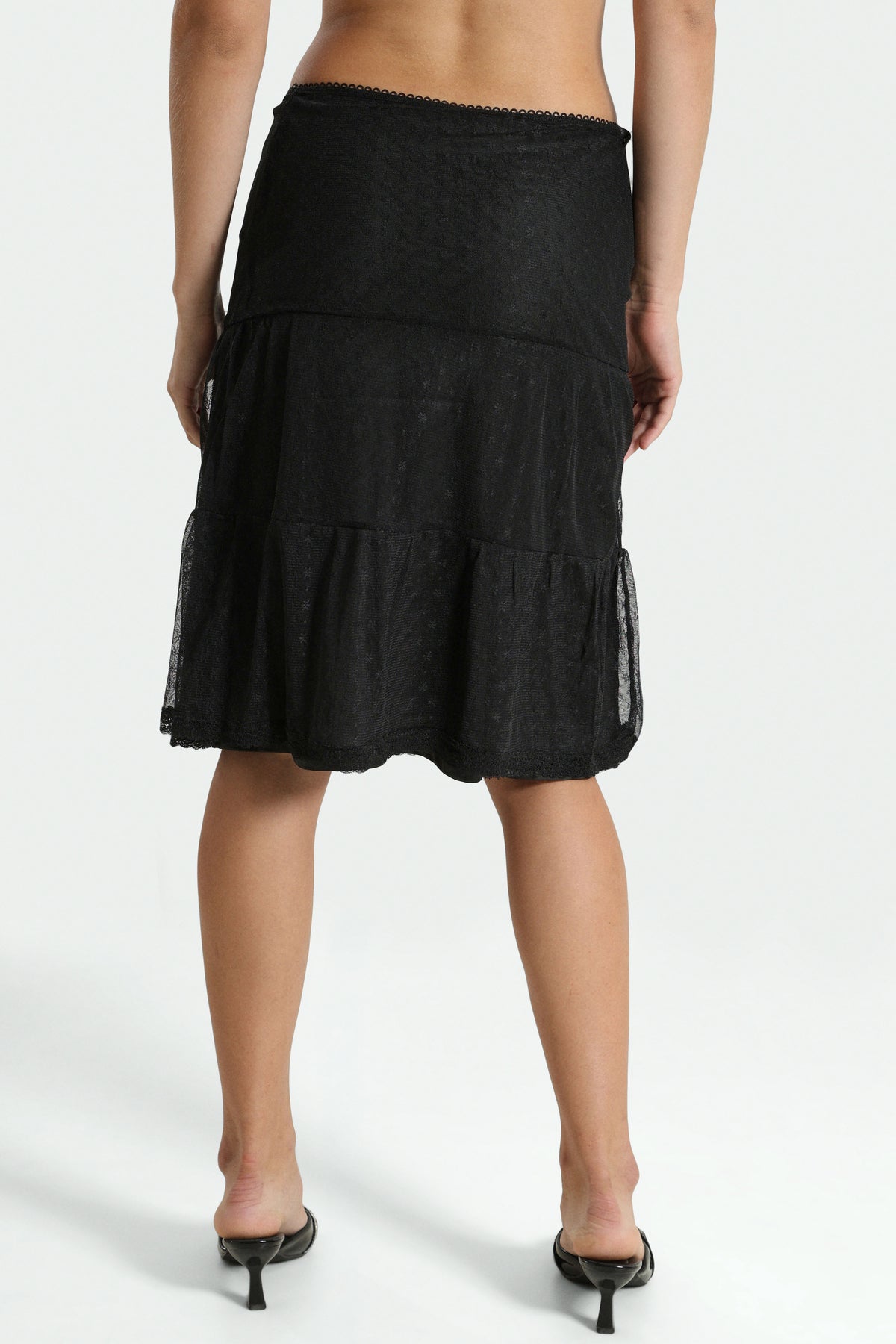 Midi mesh skirt - Black