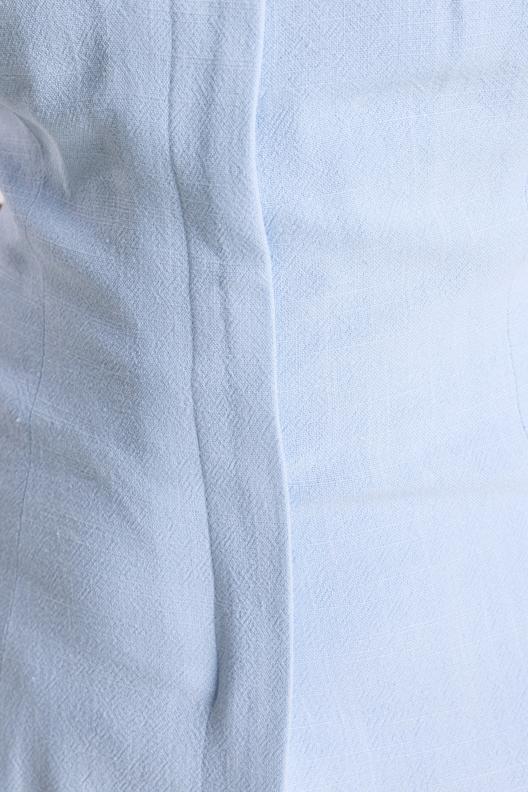 Top a fascia in lino - Bleu clair