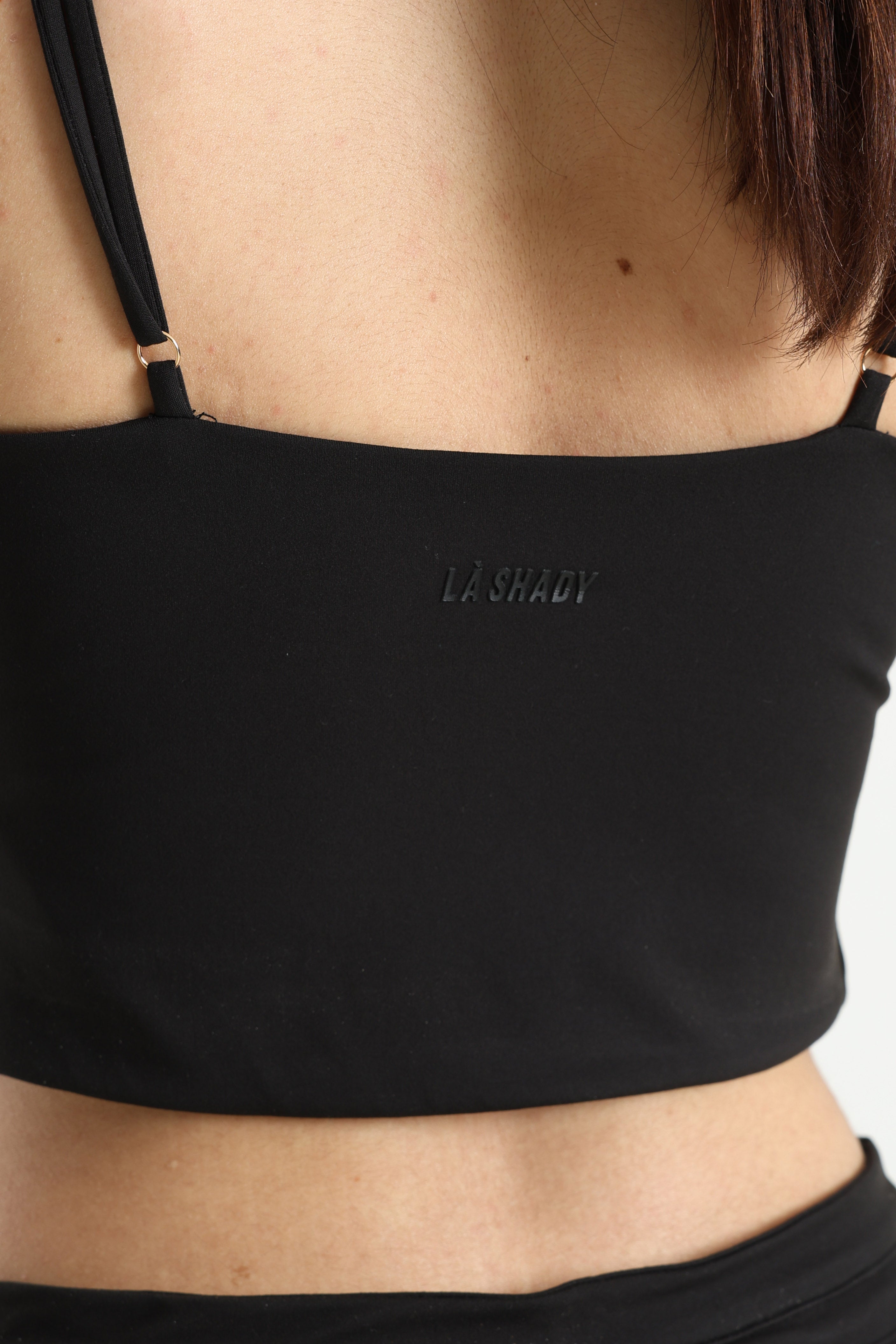 Crop Trägertop - Schwarz