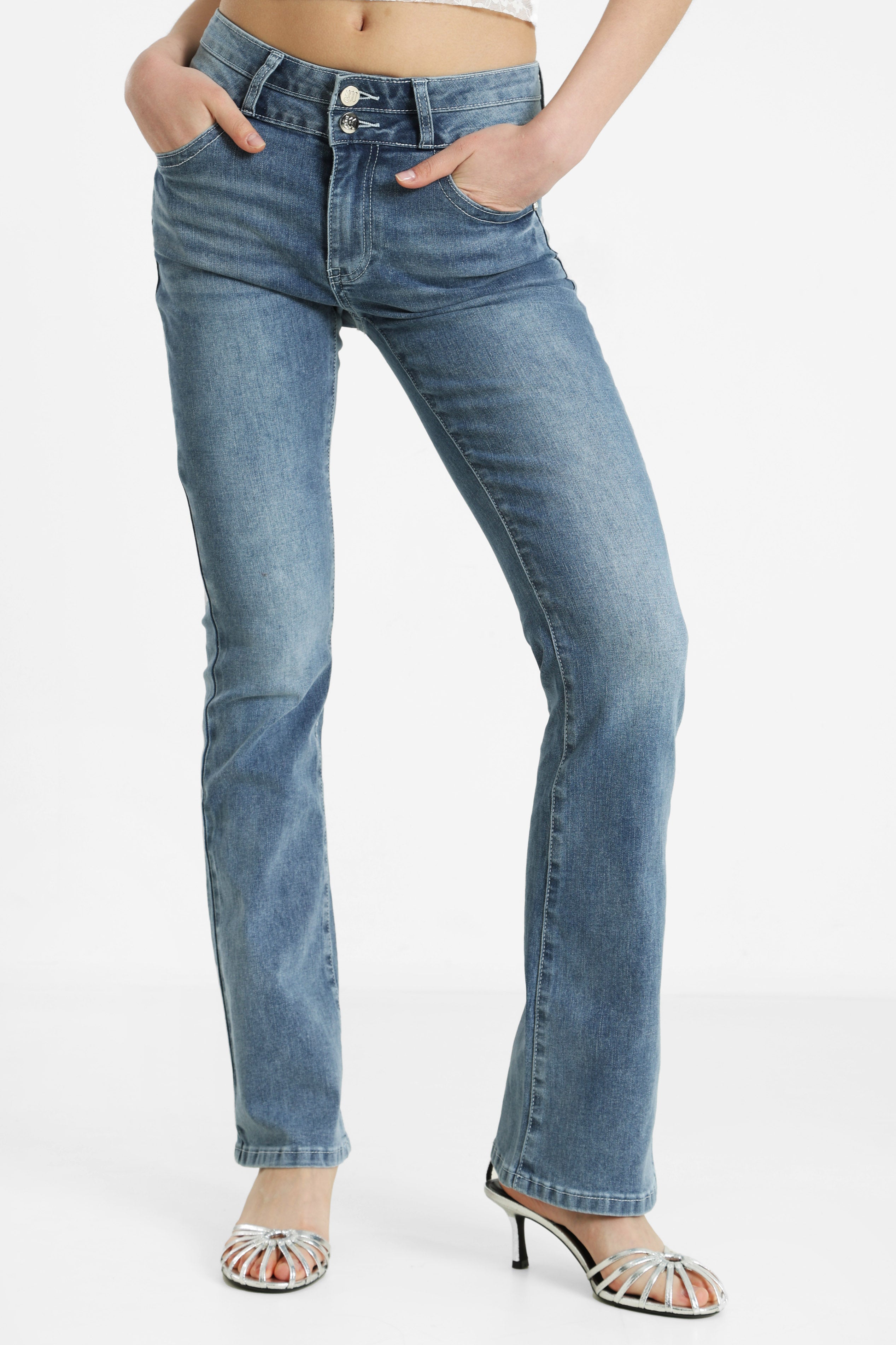 Flare Jeans - Blau Used