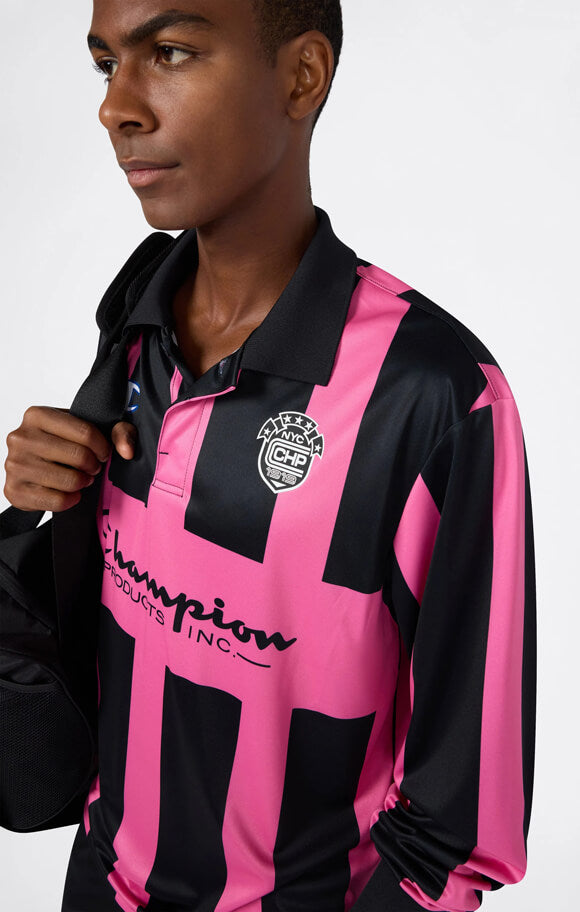 Loose long-sleeve shirt - Black + Pink