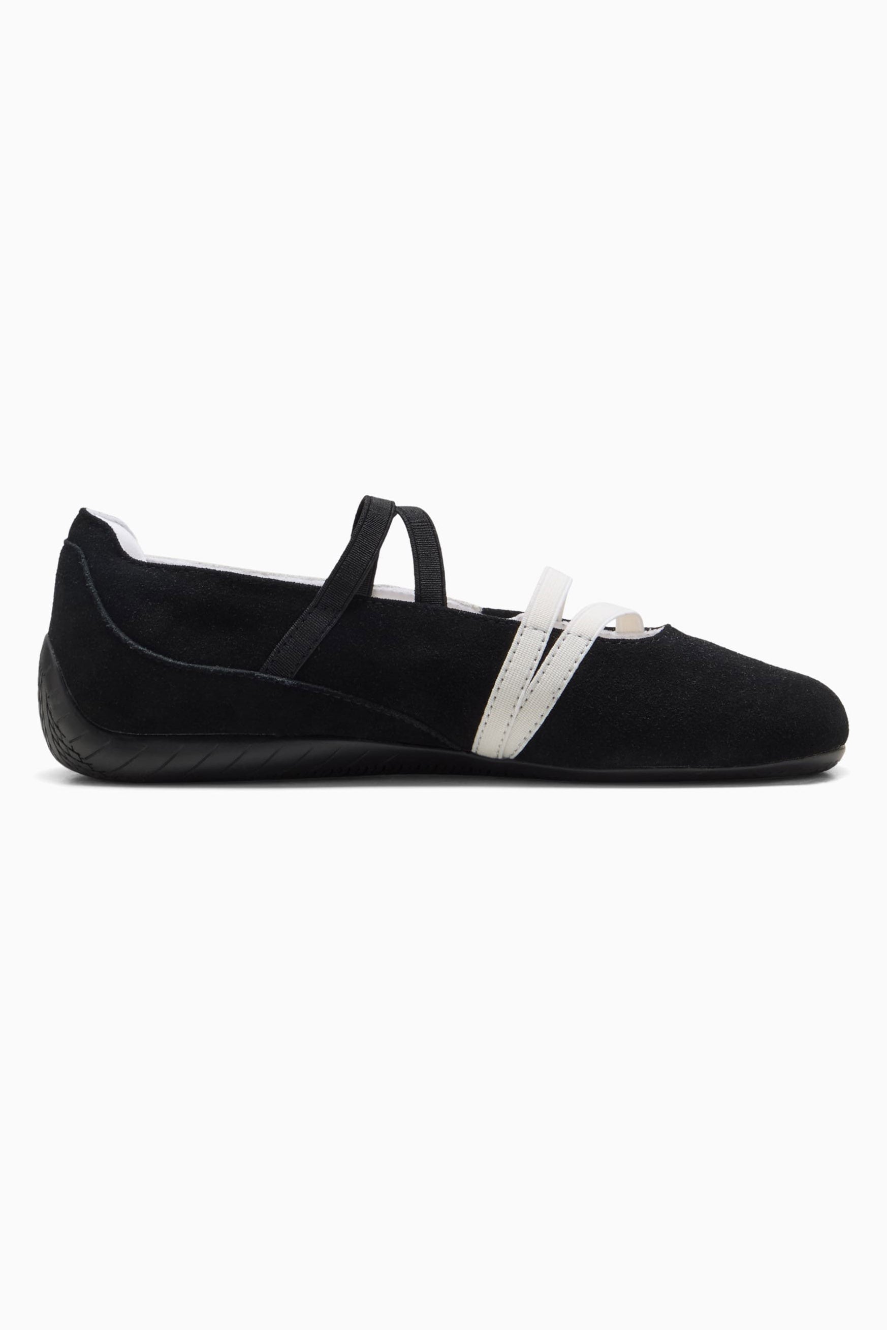 Speedcat ballerines en daim - Black + Warm White