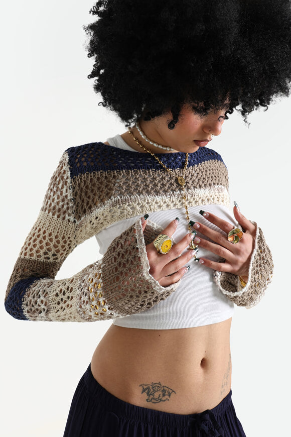 Crocheted bolero sweater - multicolored