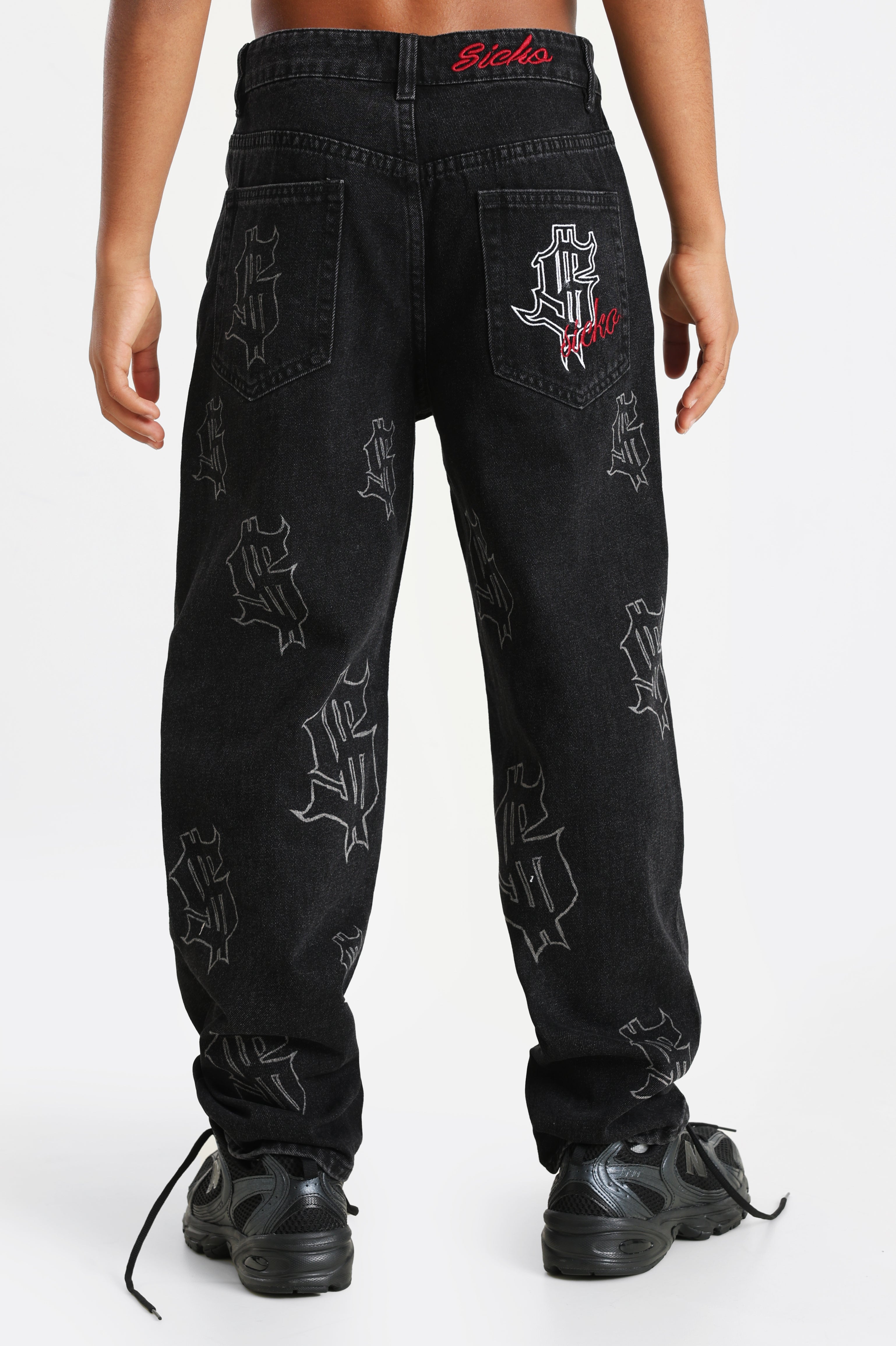 Relaxed Fit Jeans - Schwarz Denim