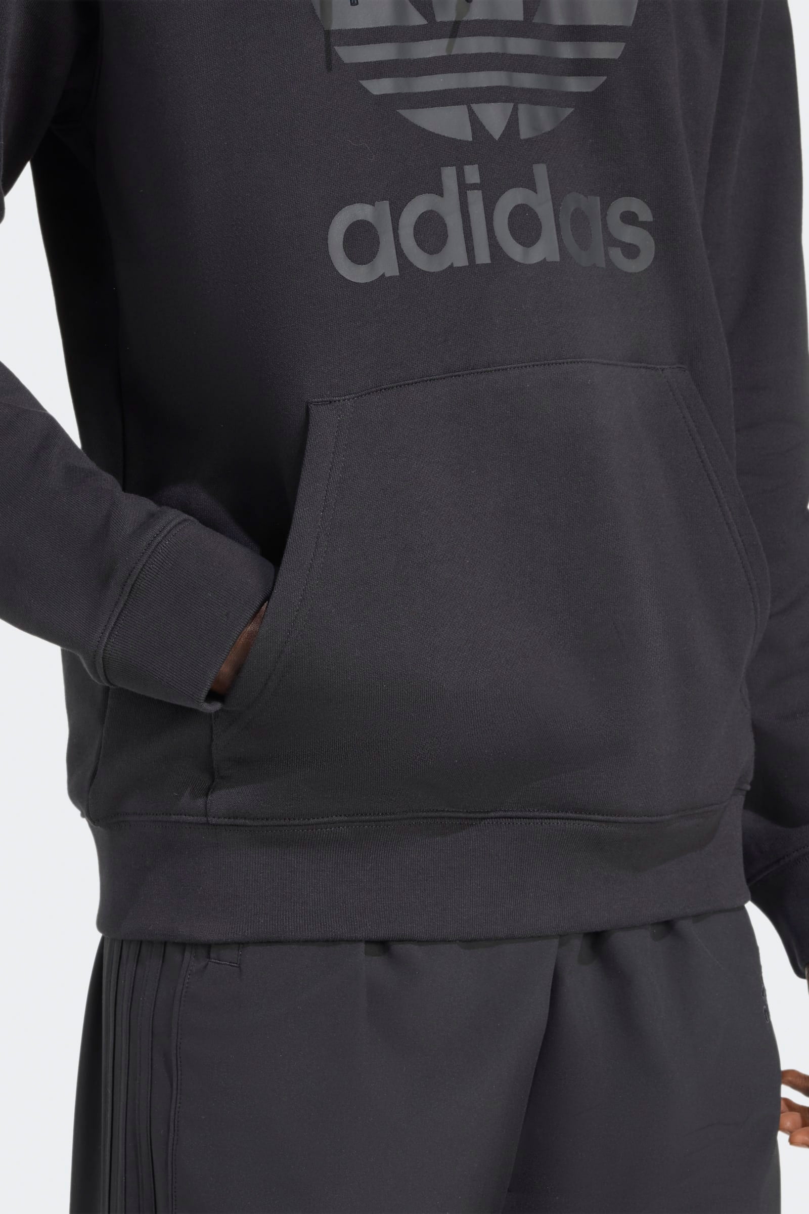 Trefoil Hooded Sweatshirt - Black