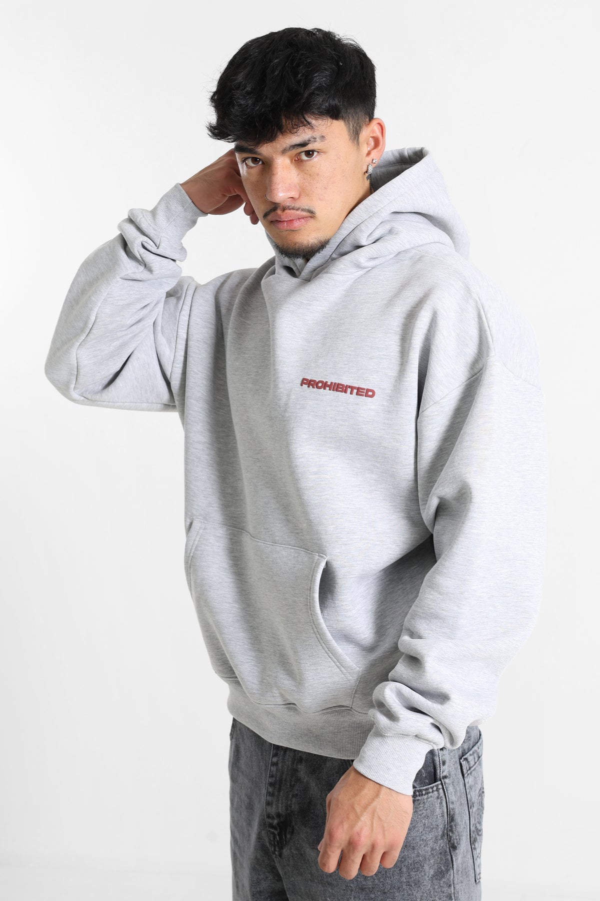 10119 hooded sweatshirt - Grey Melange