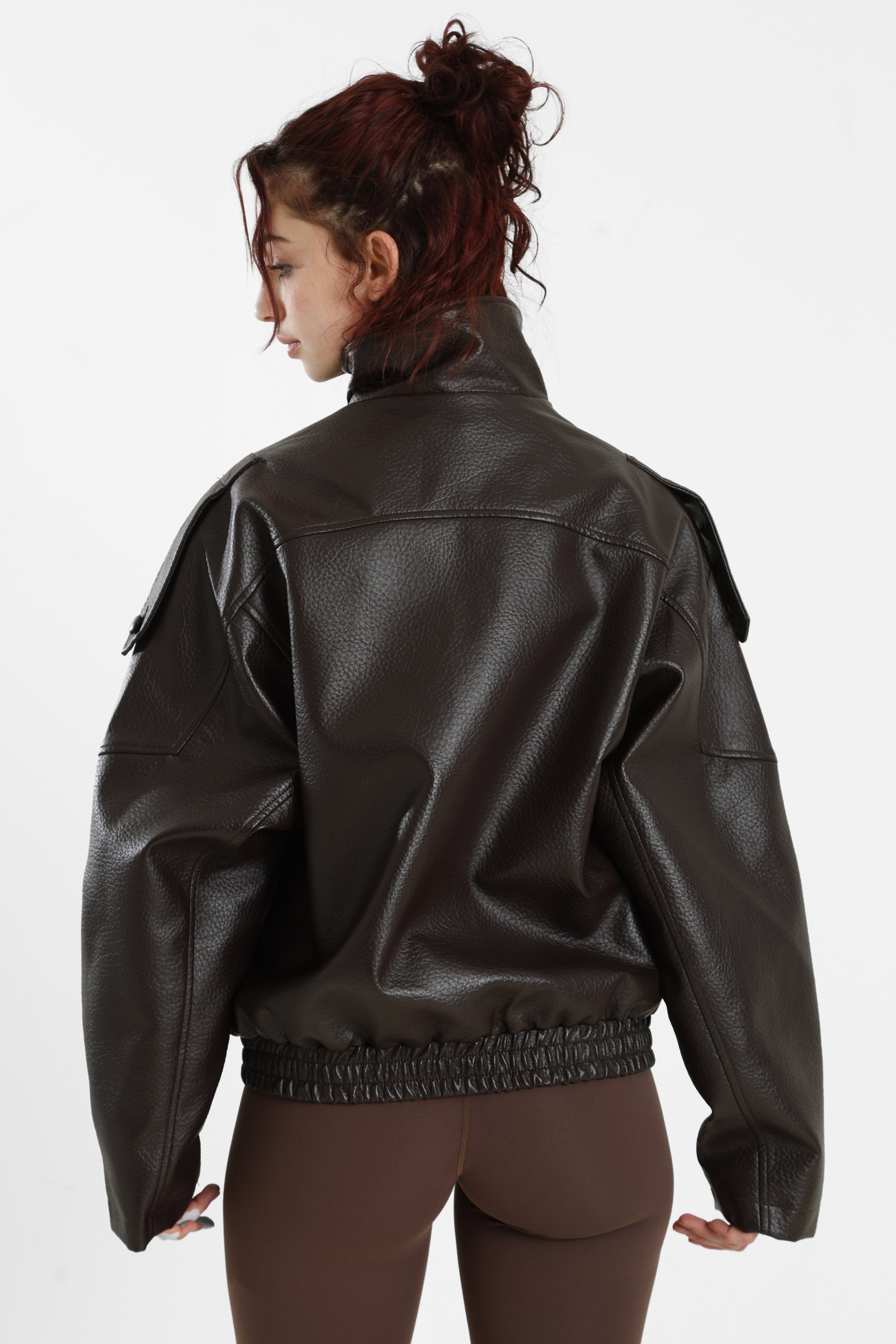 Veste en similicuir - Chocolate