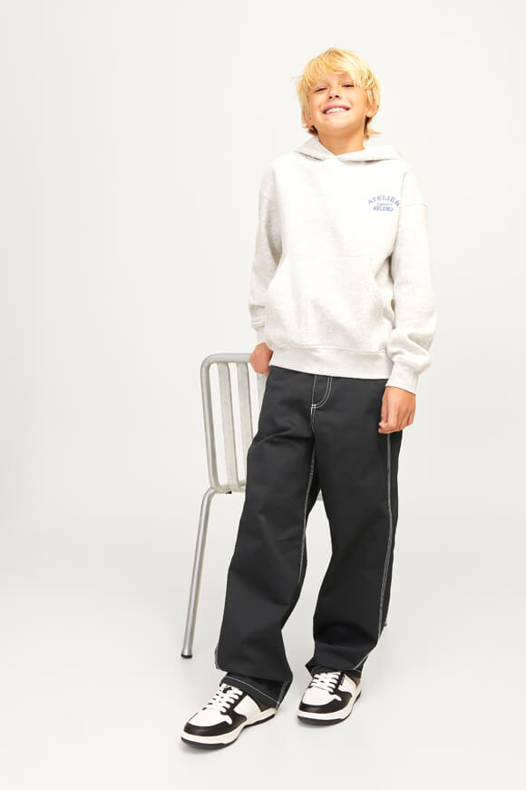 Stalex Contrast Worker Relaxed Fit Jeans - Black + White