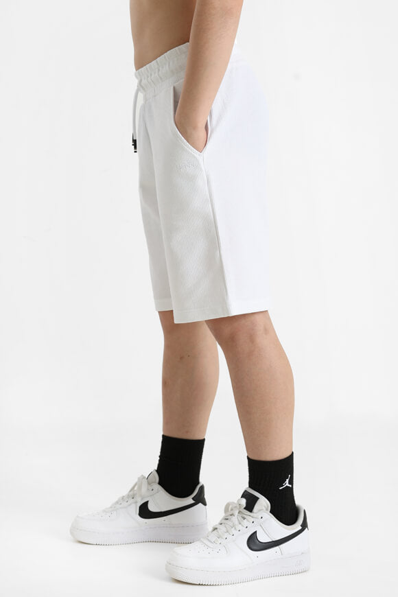 Short en tissu structuré - White