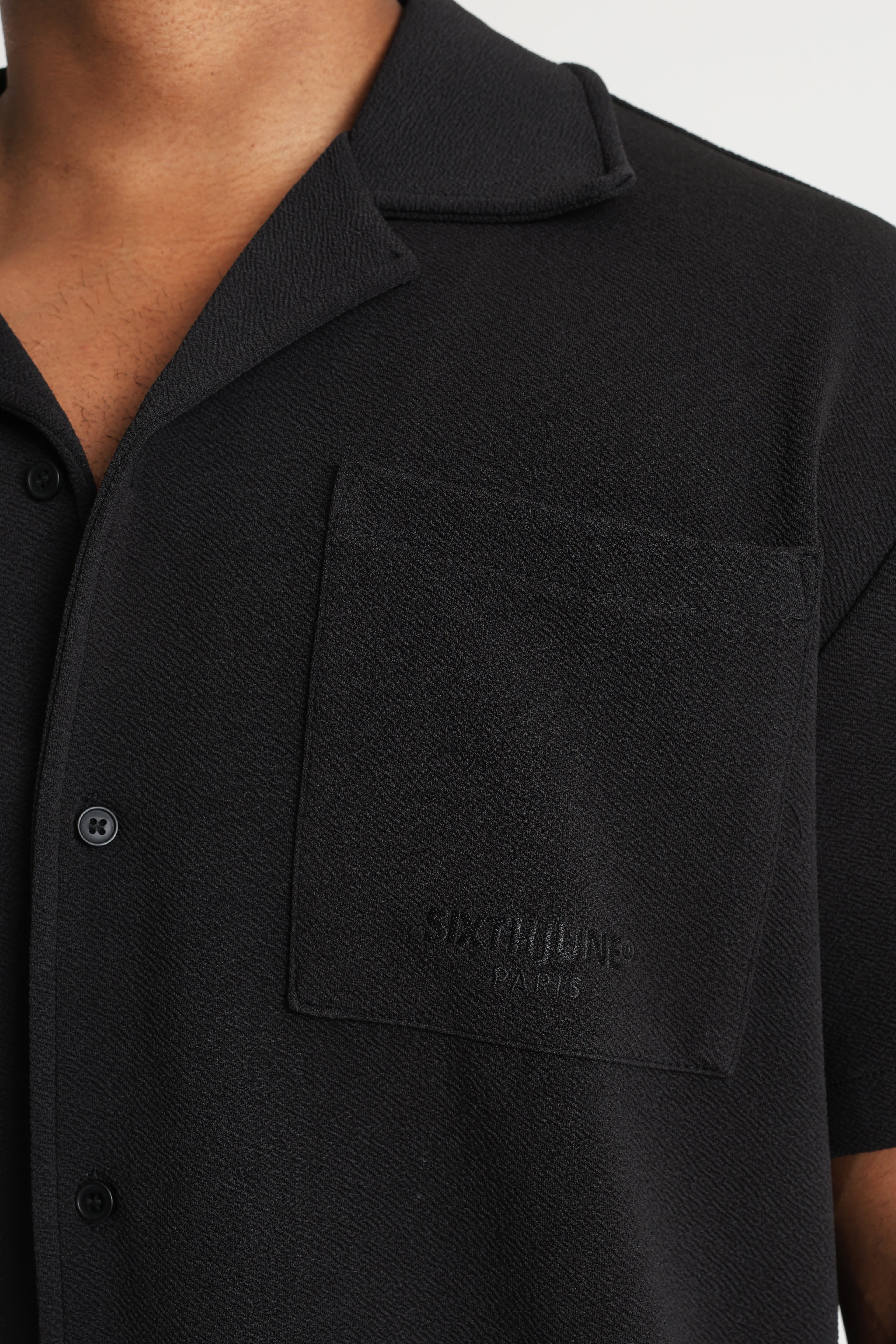 Seersucker shirt - Black