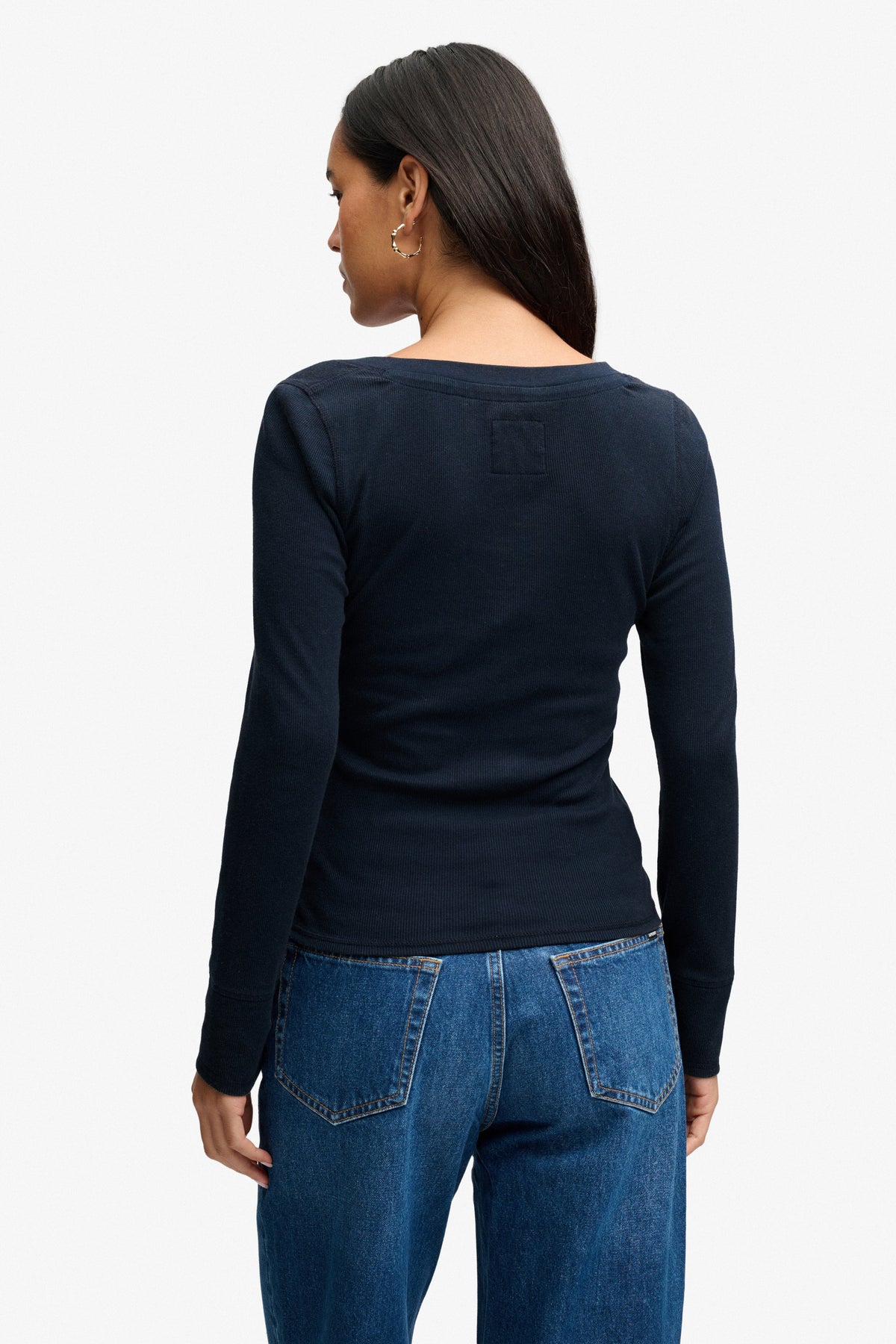 Long-sleeve ribbed shirt