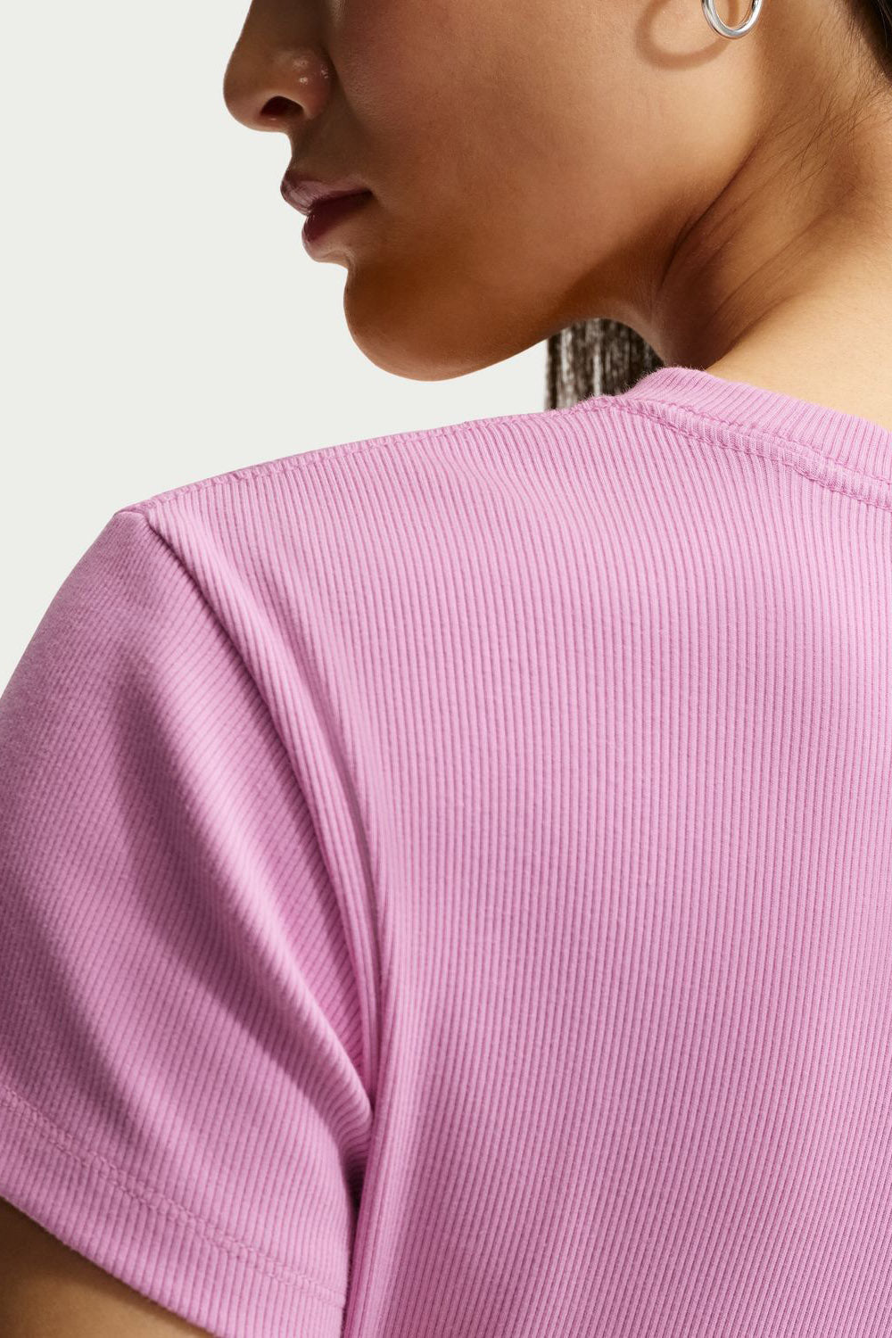 Geripptes T-Shirt - Light Magenta