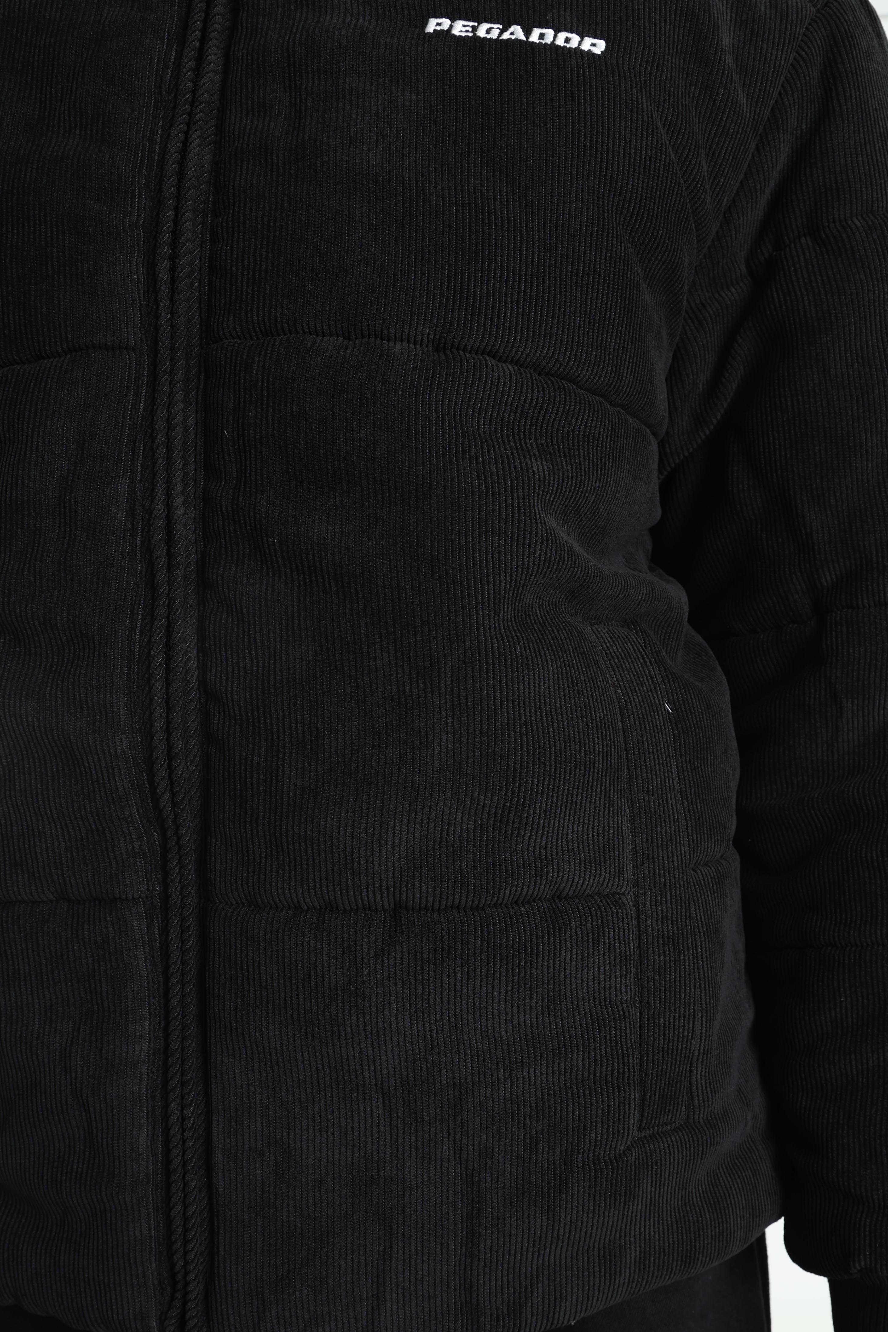 Solin Puffer Cordjacke - Black
