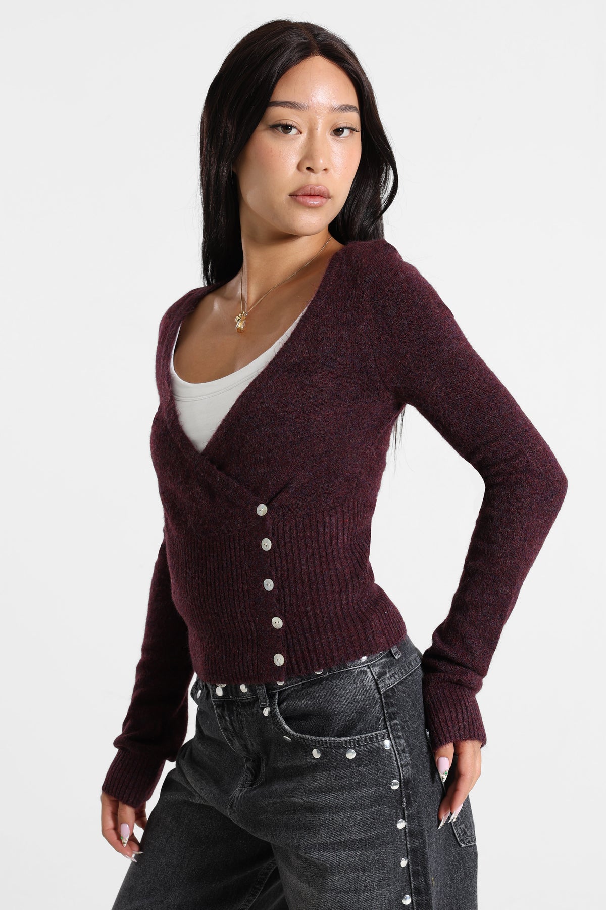 Pull en tricot - Burgundy