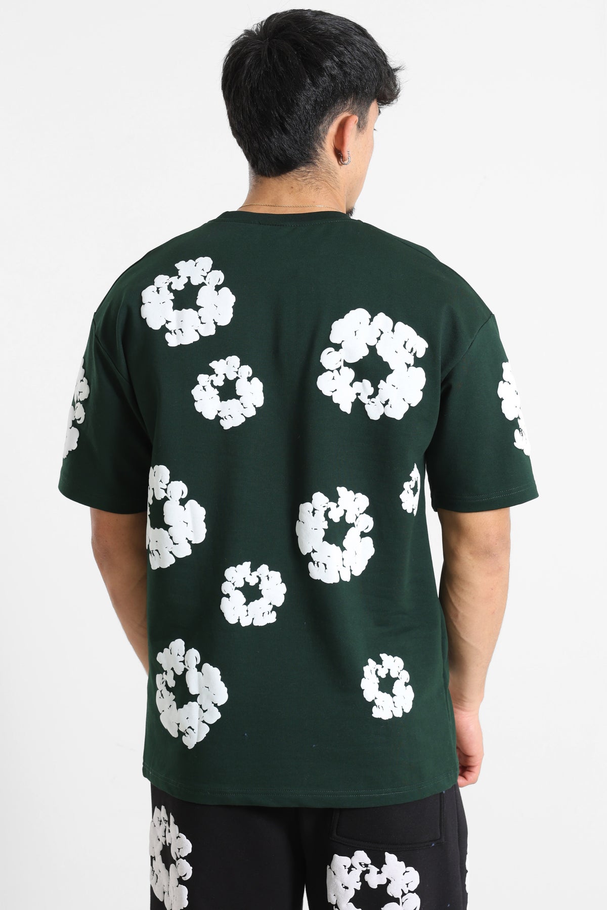T-Shirt - Dark Green + White