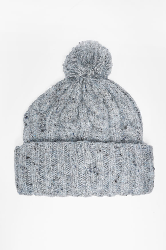 Pom-Beanie - Light Blue Heather
