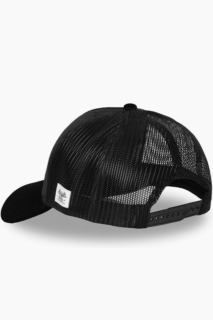 Trucker cap in velvet / snapback - Black