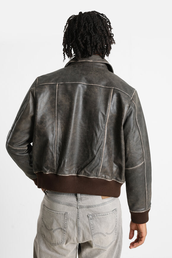 JORGREENWICH Bomber Kunstlederjacke - Black