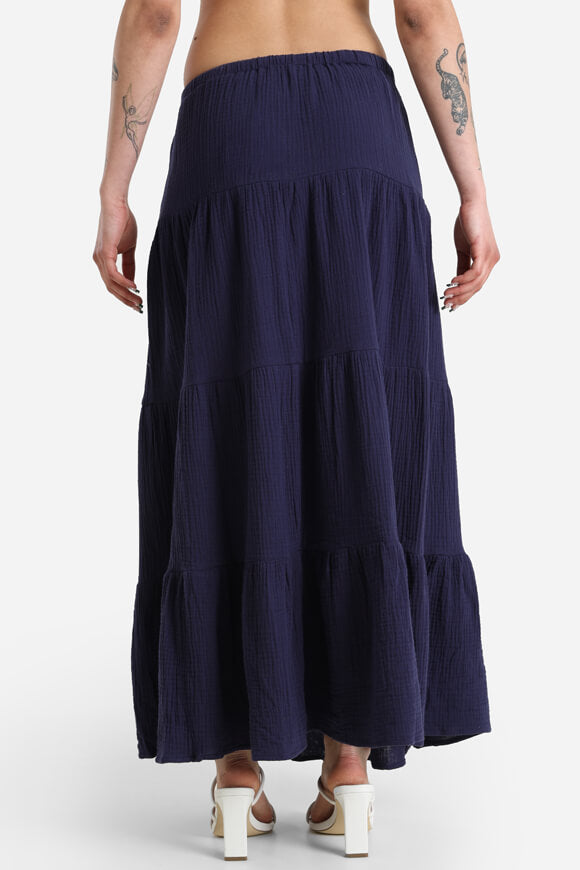 Maxi gonna in mussola - Blu navy