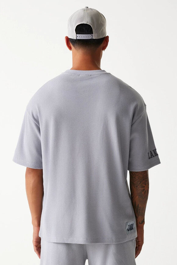 Oversized T-shirt with waffle texture - Grey