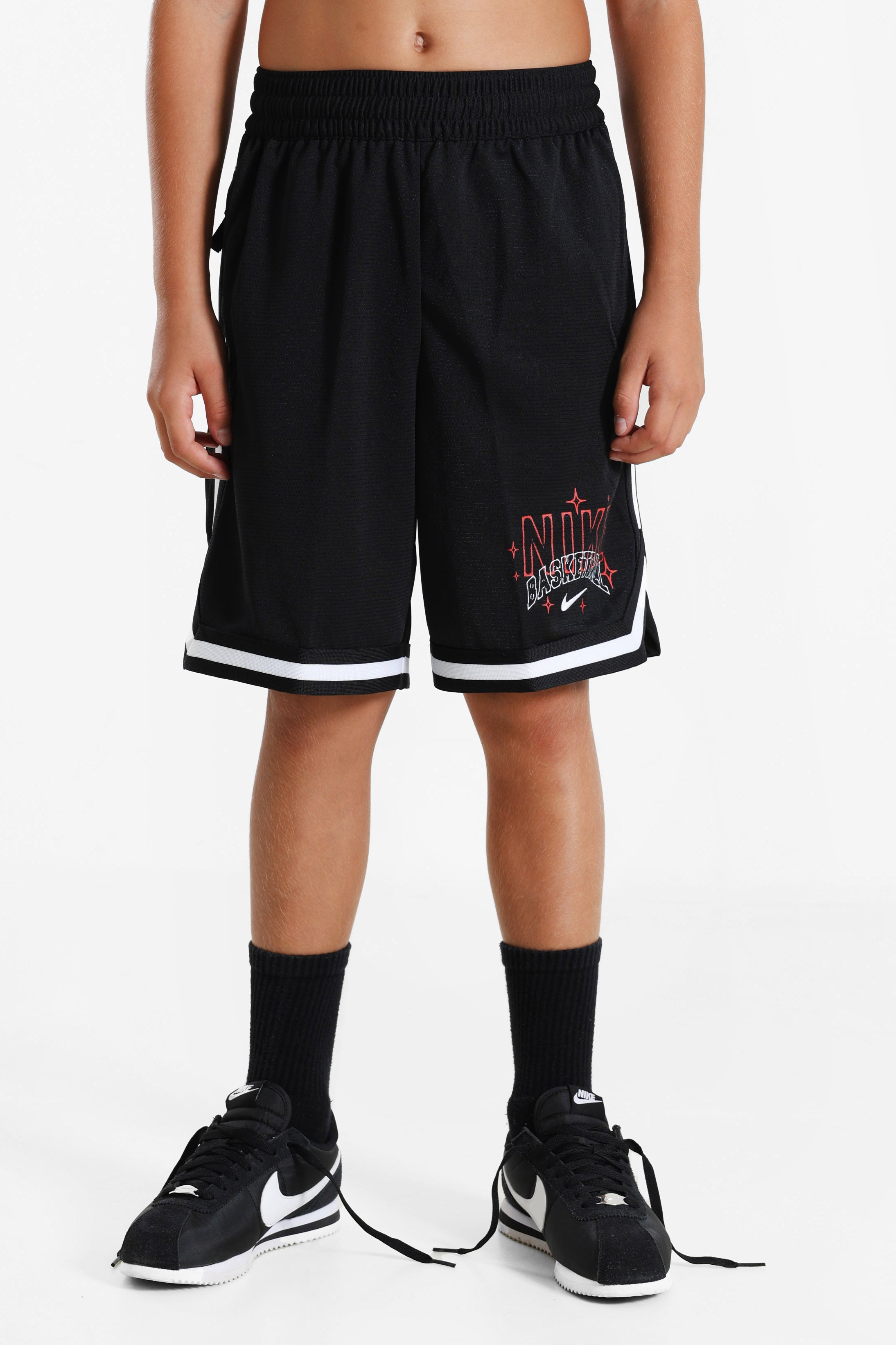 Short in rete mesh - Black + White