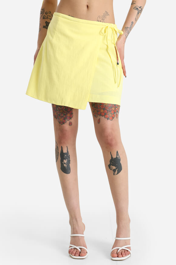 Minijupe avec short intérieur - Jaune