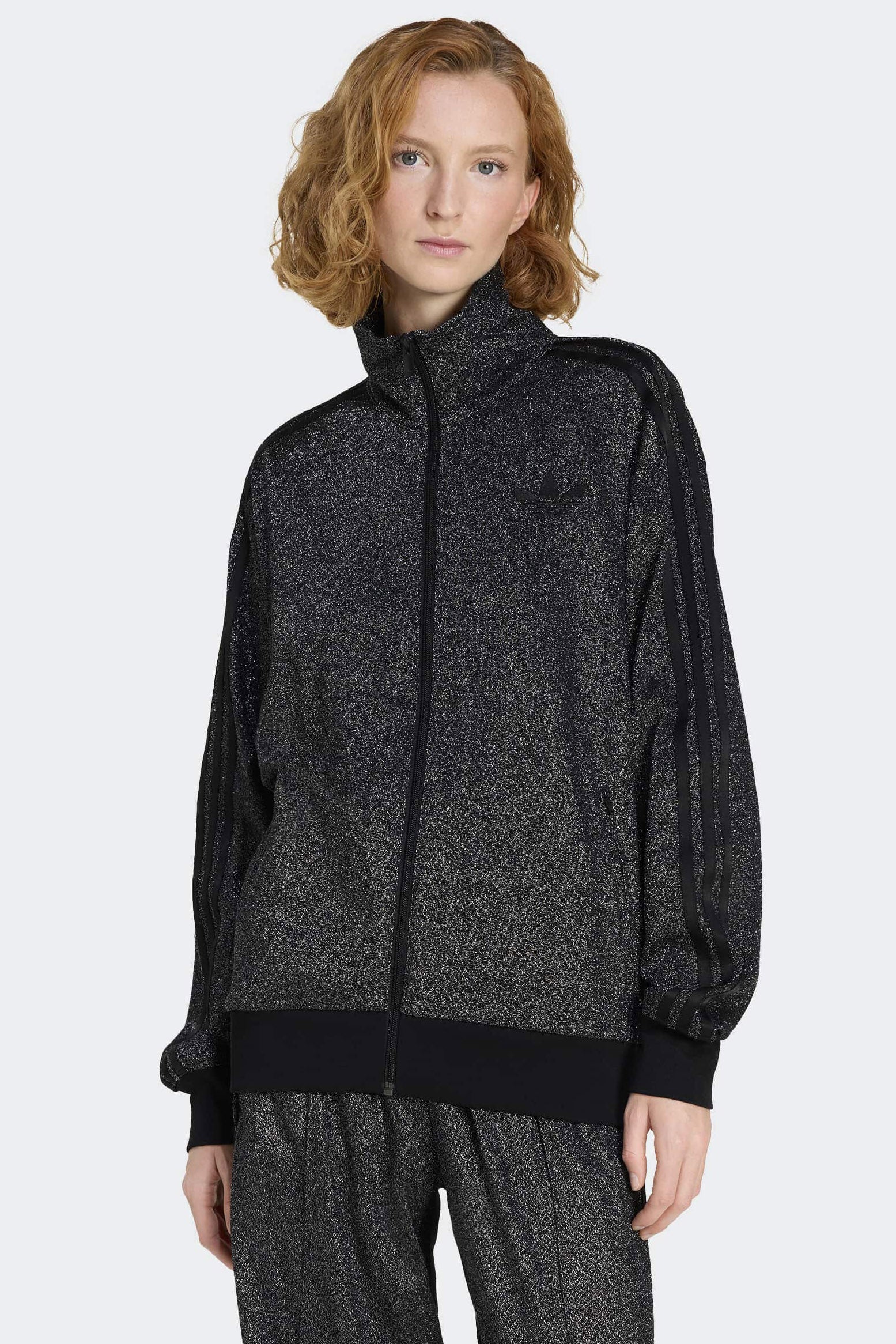 Lurex Trainingsjacke - Black + Silver Metallic