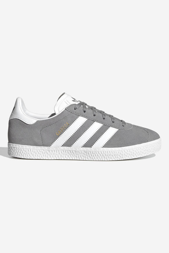Baskets Gazelle - Grey Three + Footwear White + Gold Metallic