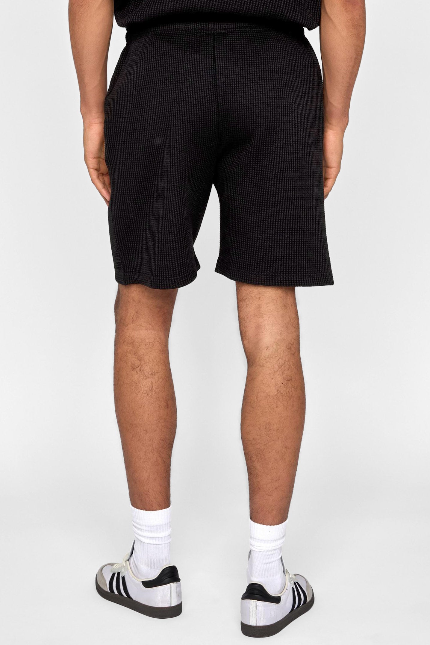 Shorts mit Waffelstruktur - Black