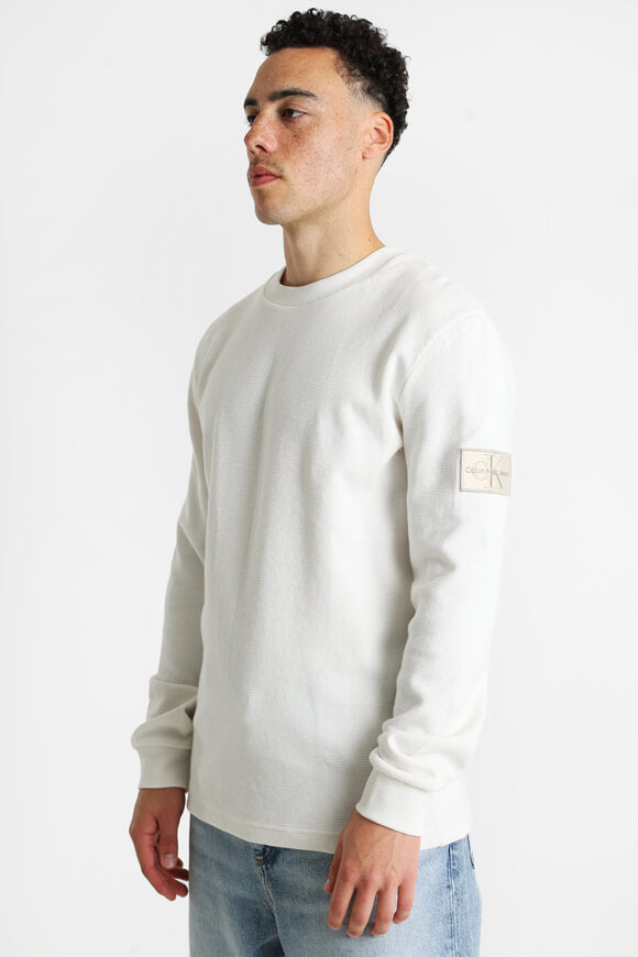Langarmshirt mit Waffelstruktur - Ivory