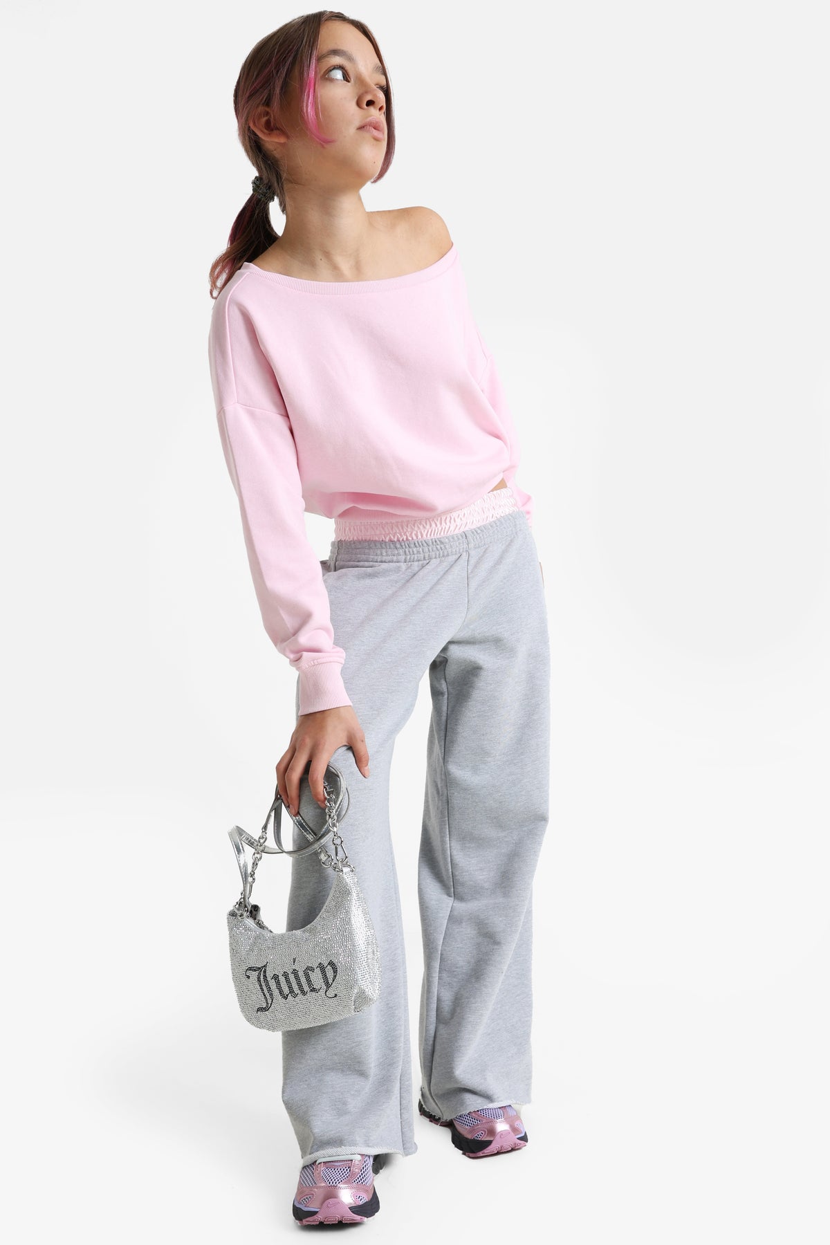 Sweatshirt off shoulder - Rose
