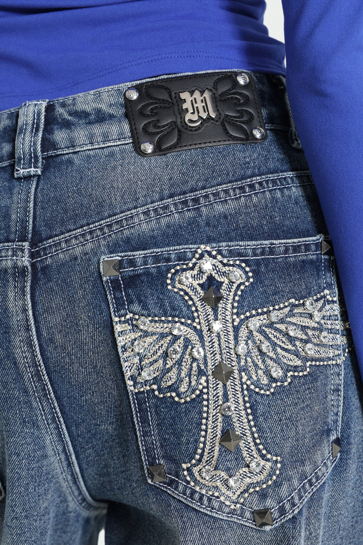 Baggy Straight Leg Jeans - Dunkelblau