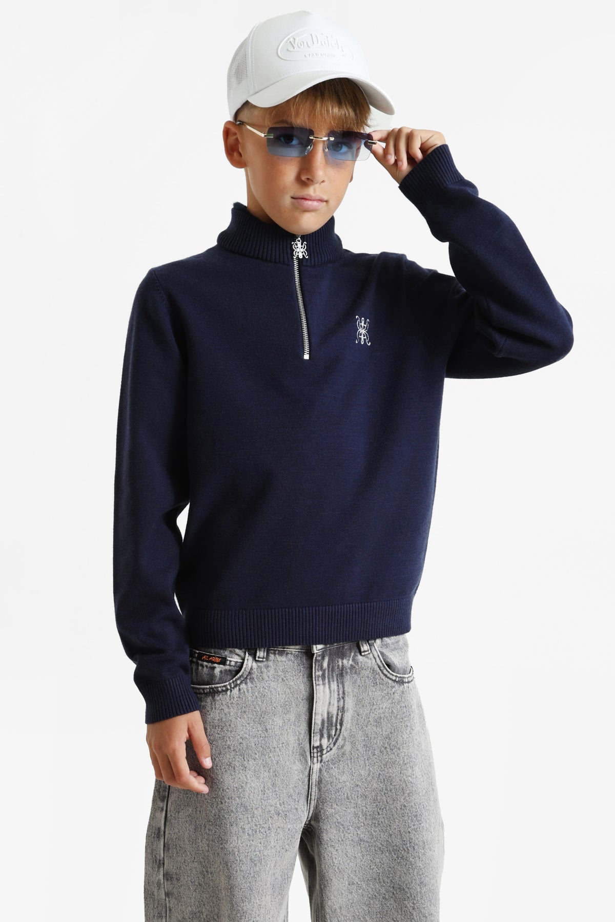 Pull en tricot - Bleu marine