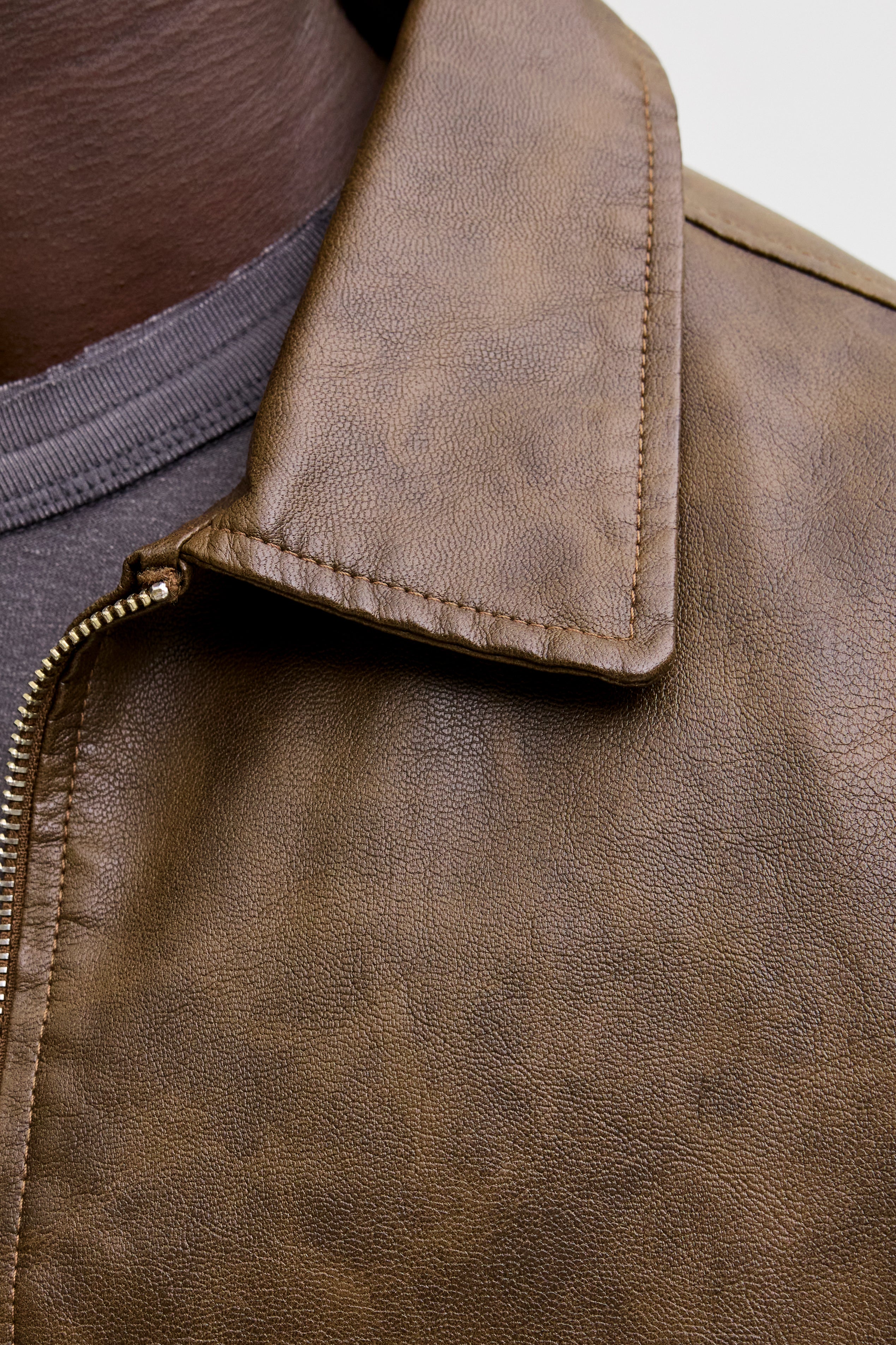 JJLEON veste bomber en similicuir - Chocolate Brown