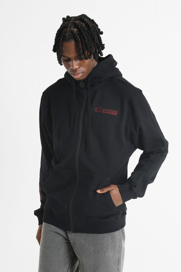 Kapuzensweatjacke - Schwarz