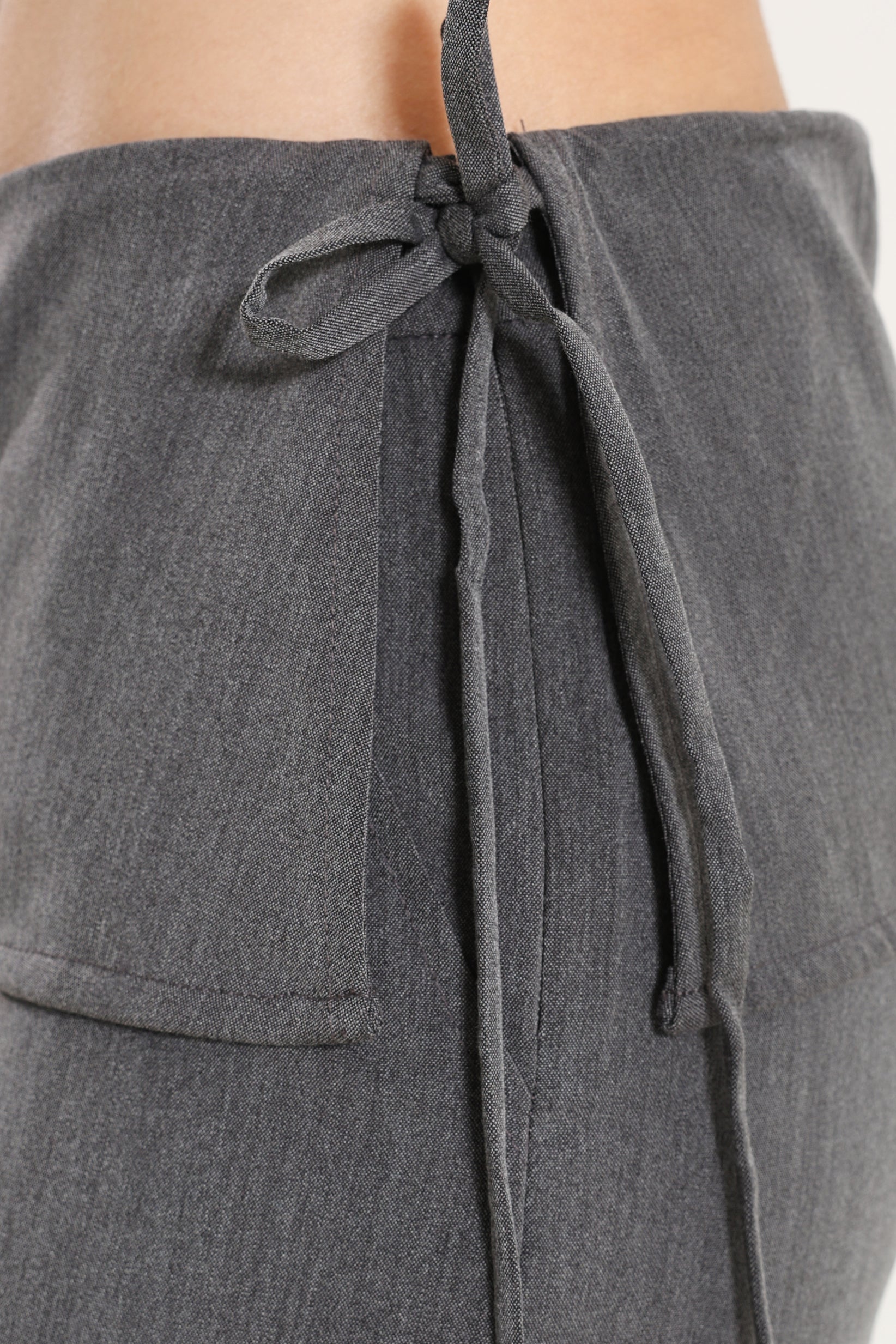 Fabric trousers with scarf - Dark Heather Grey