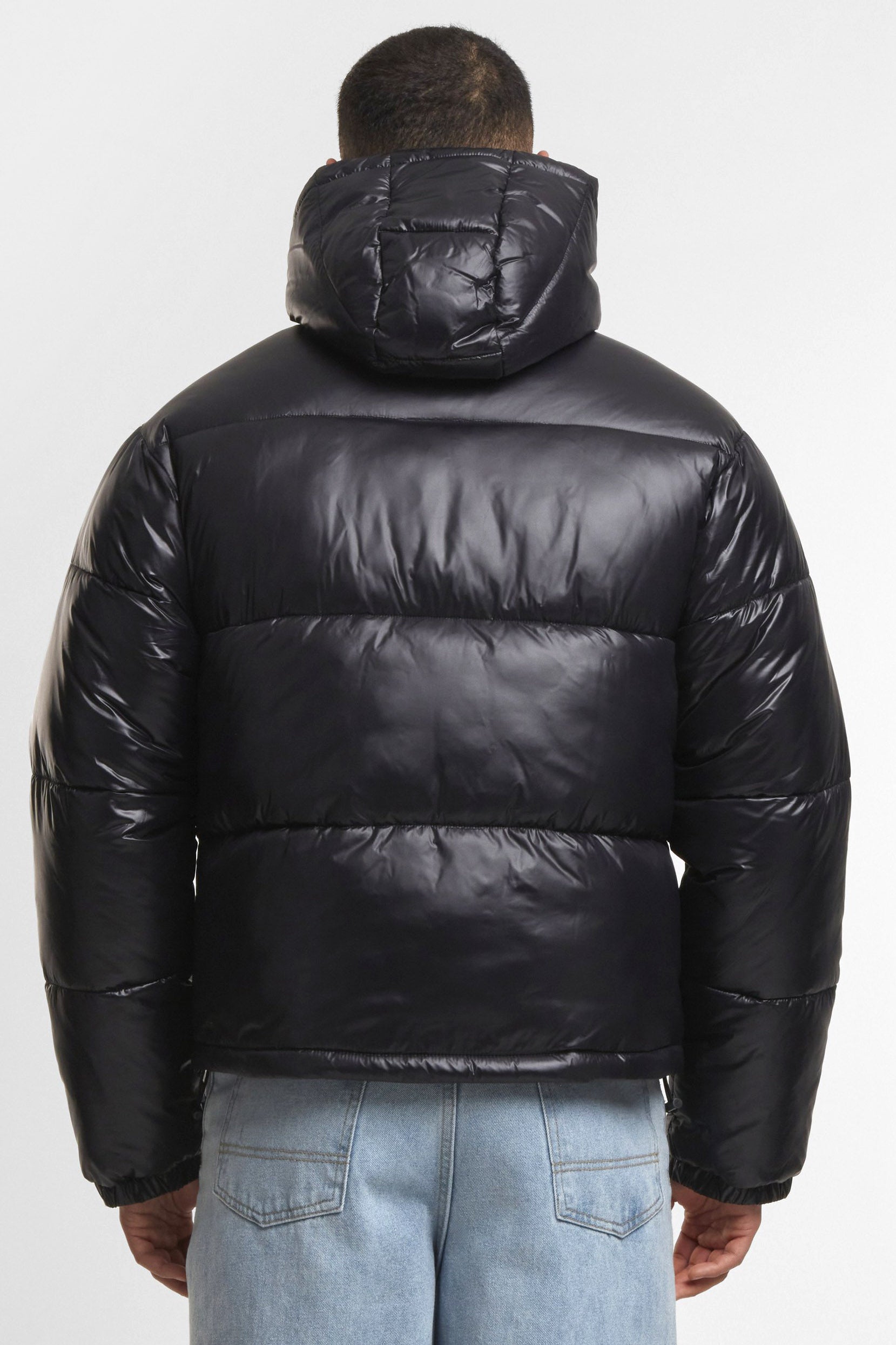 Pufferjacke in Glanz-Optik - Black