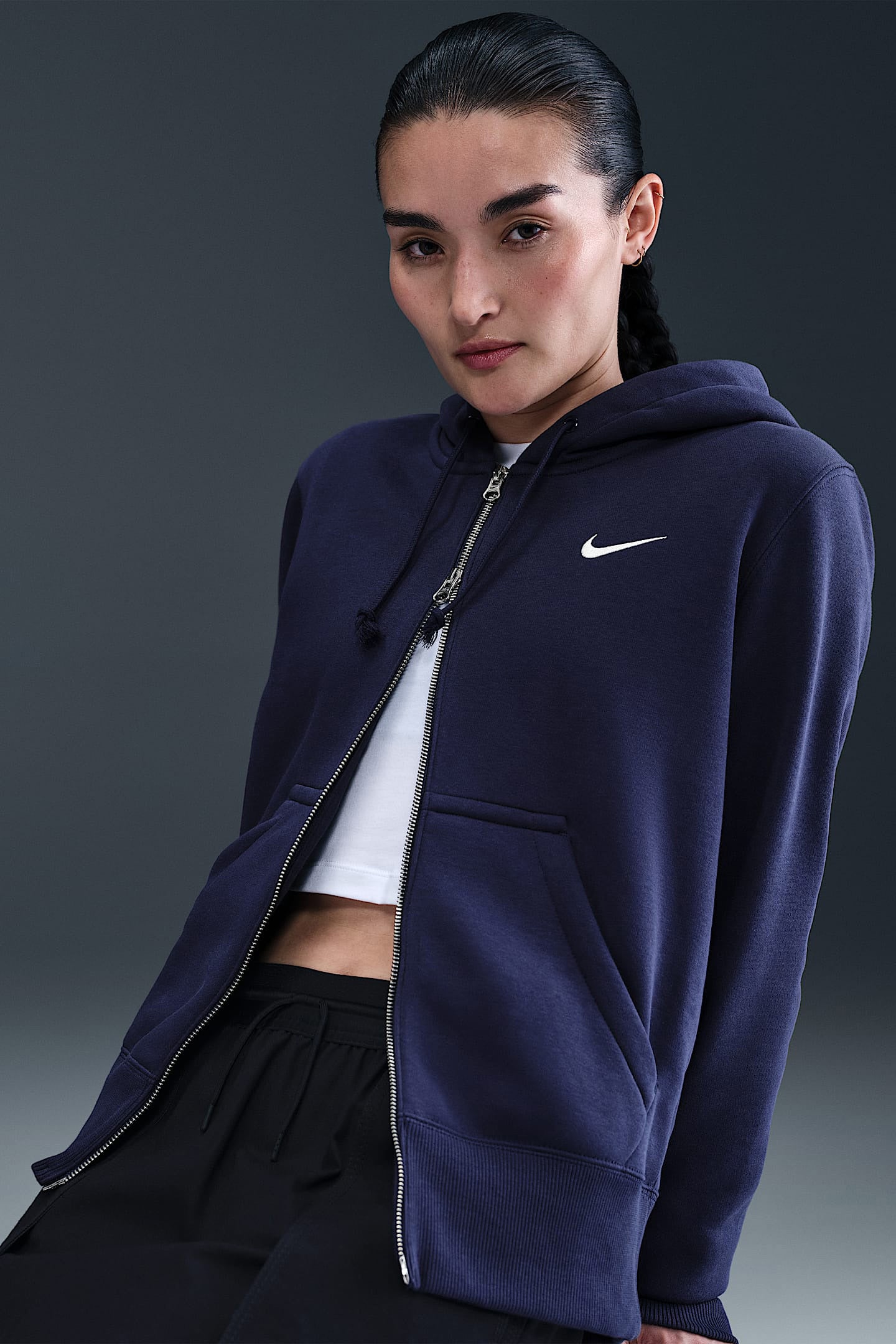 Phoenix Fleece sweat zippé à capuchon - Midnight Navy