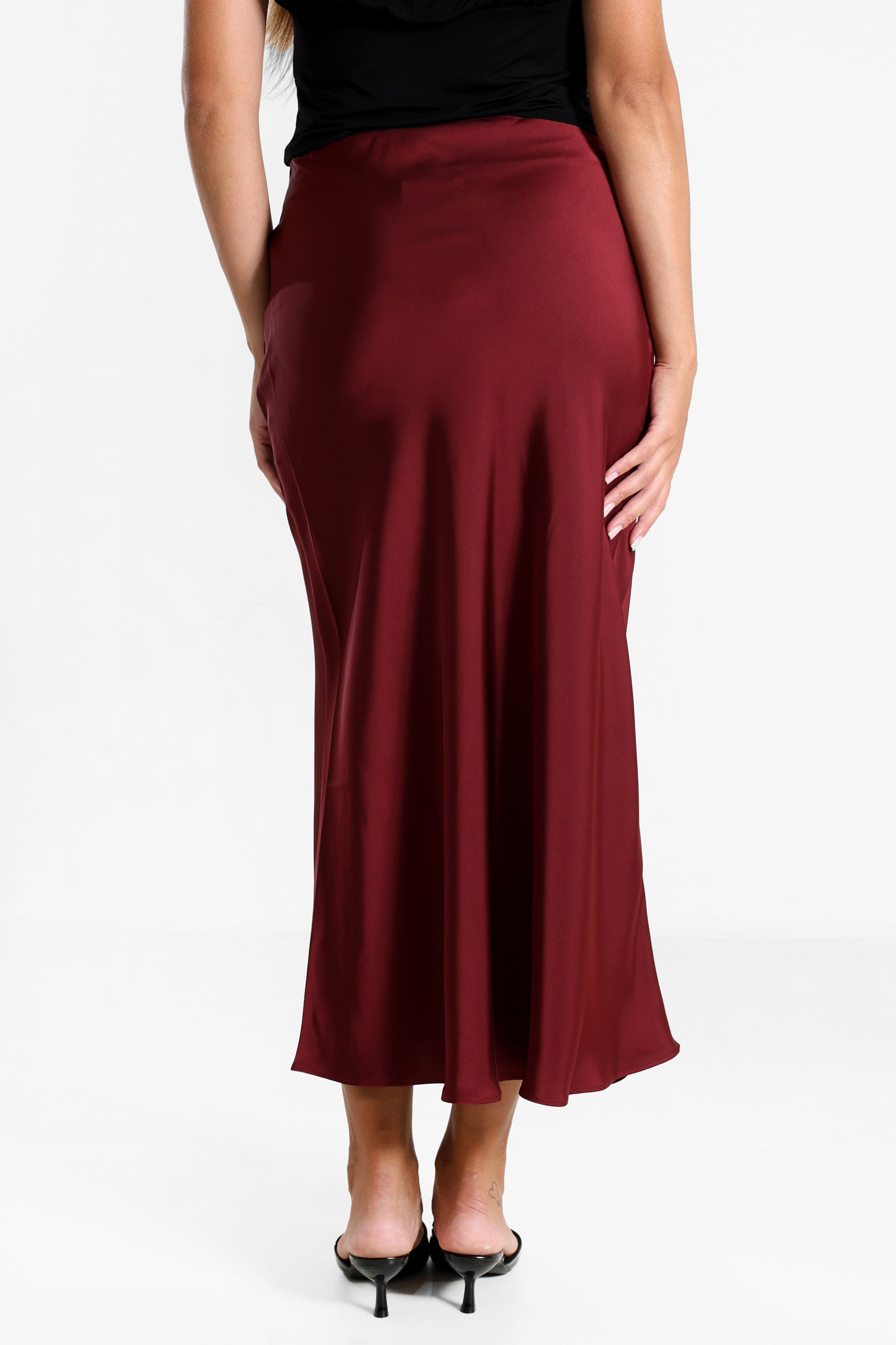 Satin Maxirock - Bordeaux
