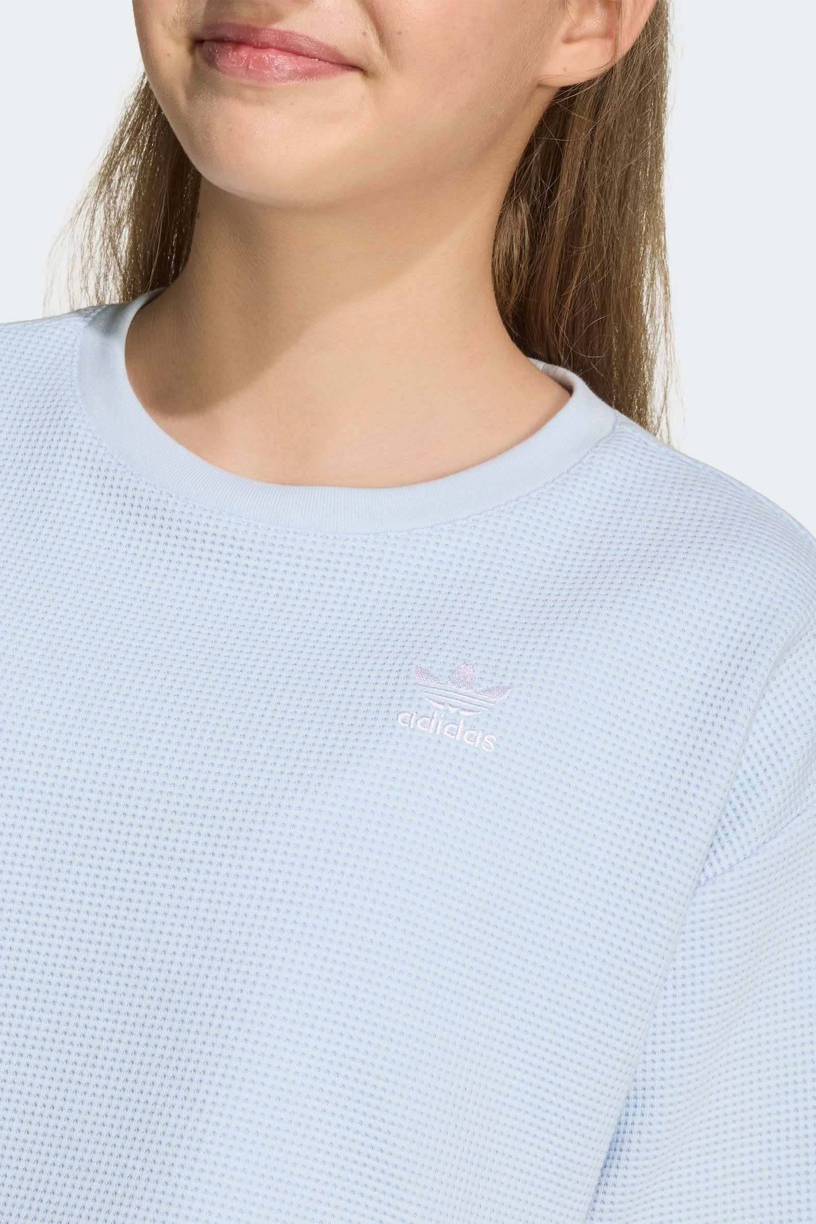 Crop T-Shirt mit Waffelstruktur - Crystal Sky