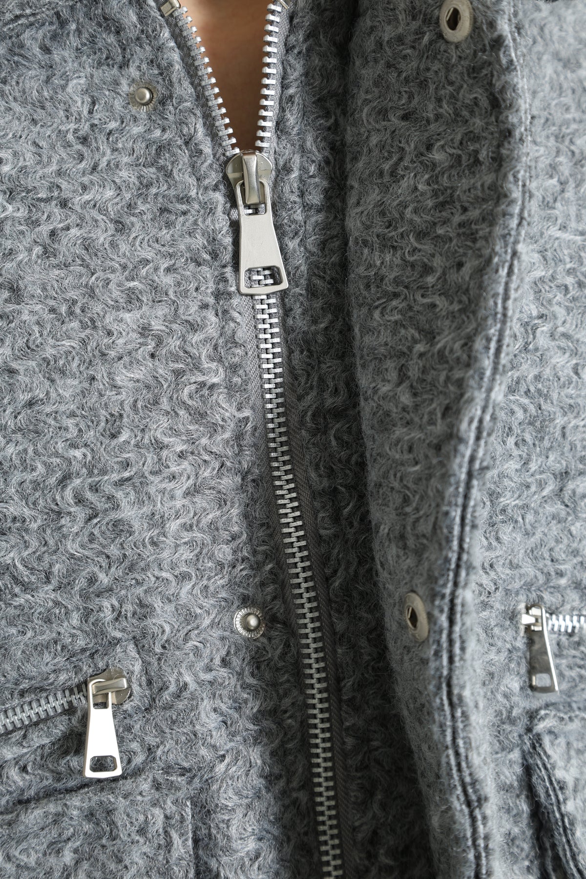 Veste en maille bouclée - Grey Heather