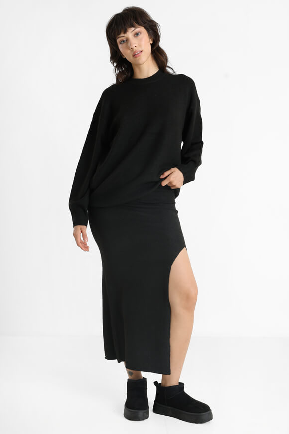 Oversize Strickpullover - Schwarz